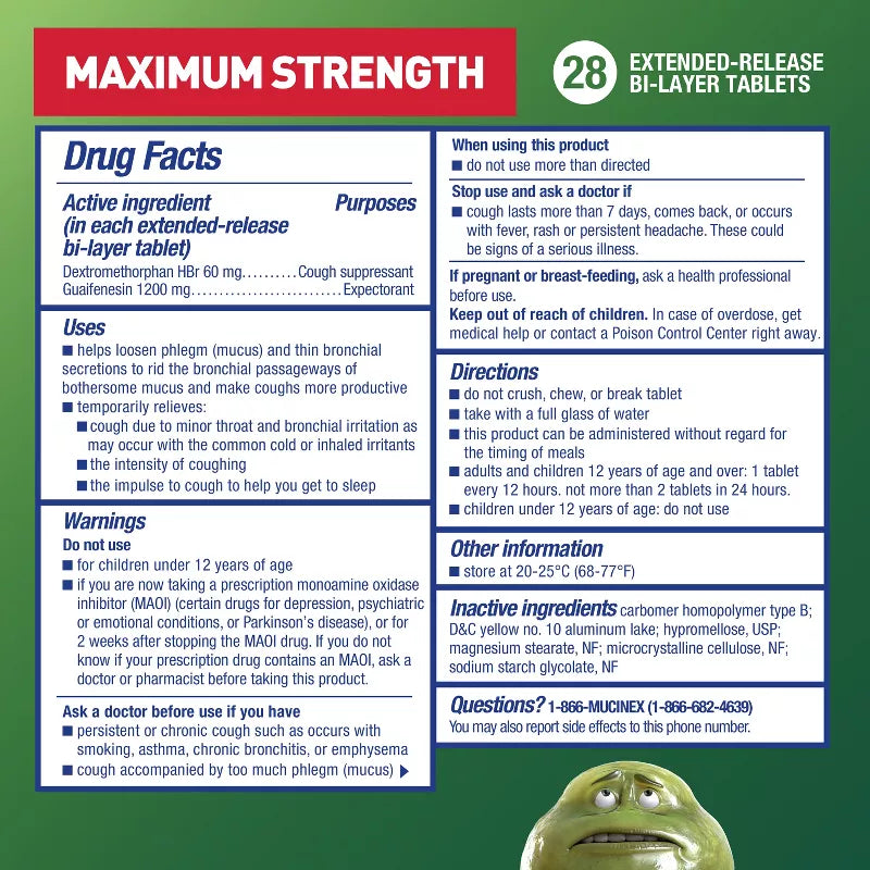 Mucinex DM Max Strength 12 Hour Cough Medicine - Tablets