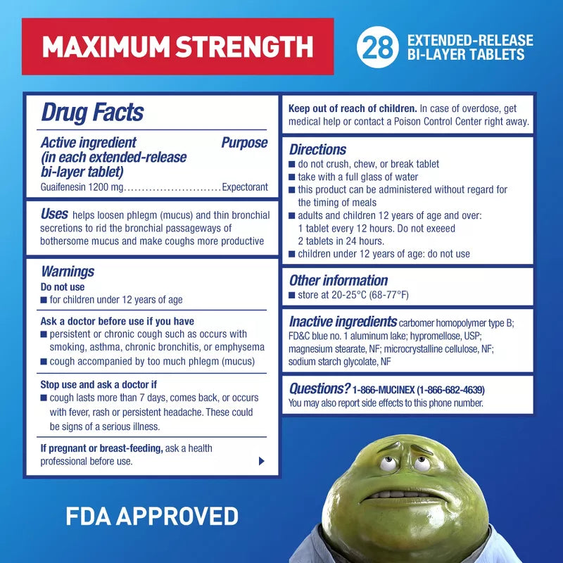 Mucinex Max Strength 12Hour Chest Congestion Medicine - Tablets