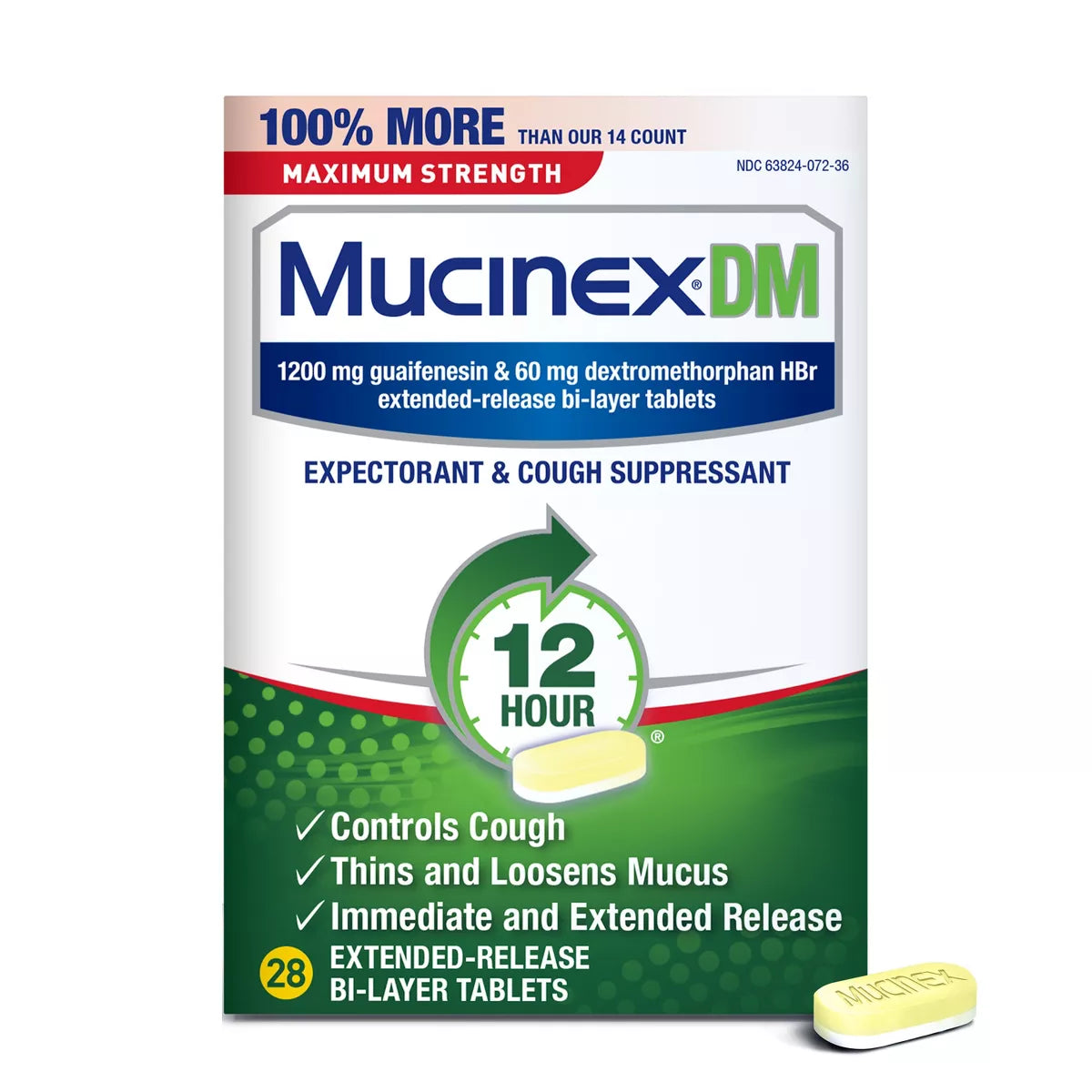 Mucinex DM Max Strength 12 Hour Cough Medicine - Tablets