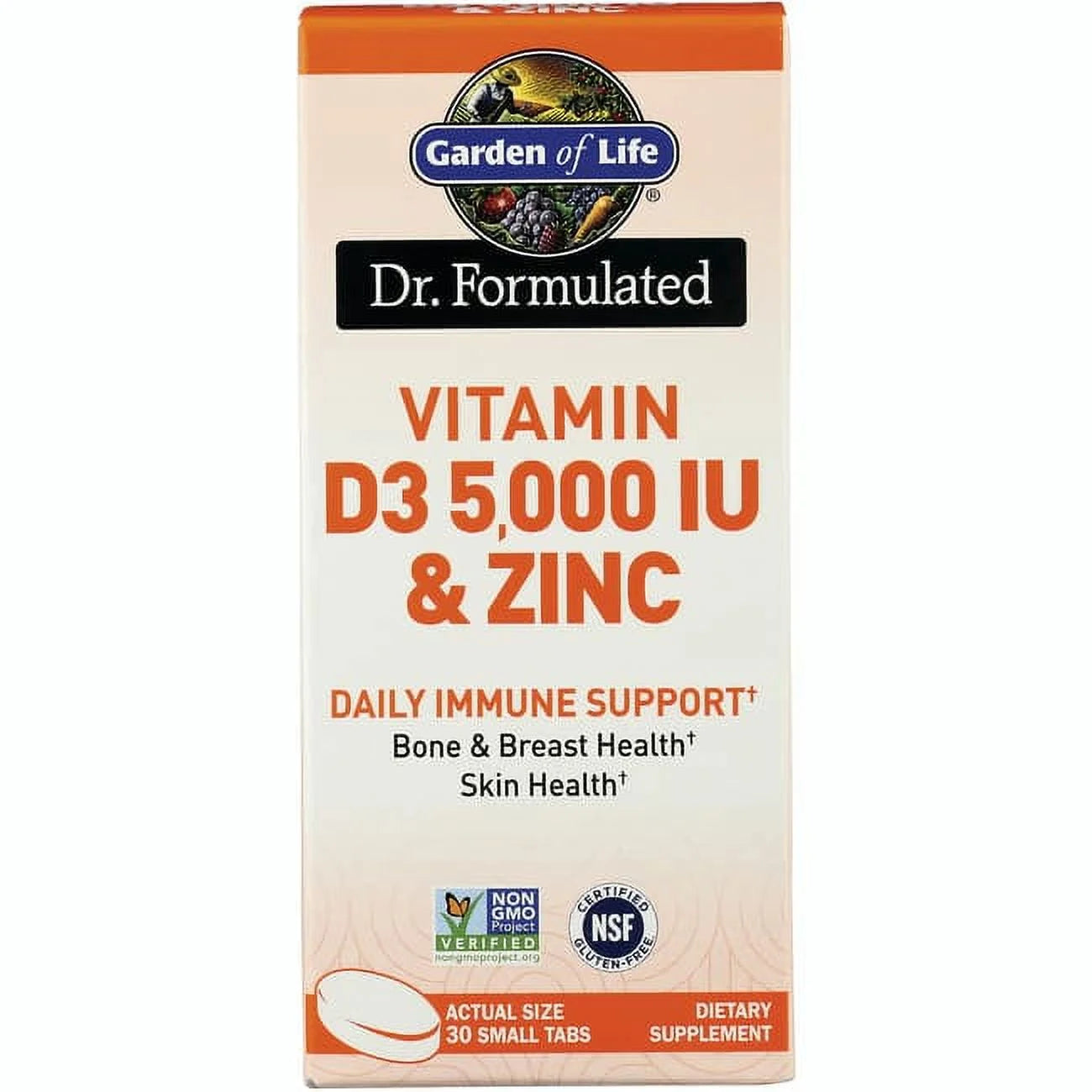 Dr. Formulated Vitamin D3 5000 IU and Zinc 30ct TABLETS