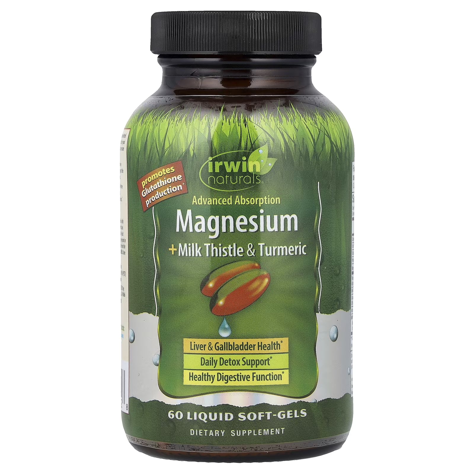 Irwin Naturals Magnesium + Milk Thistle & Turmeric 60 Liquid softgels