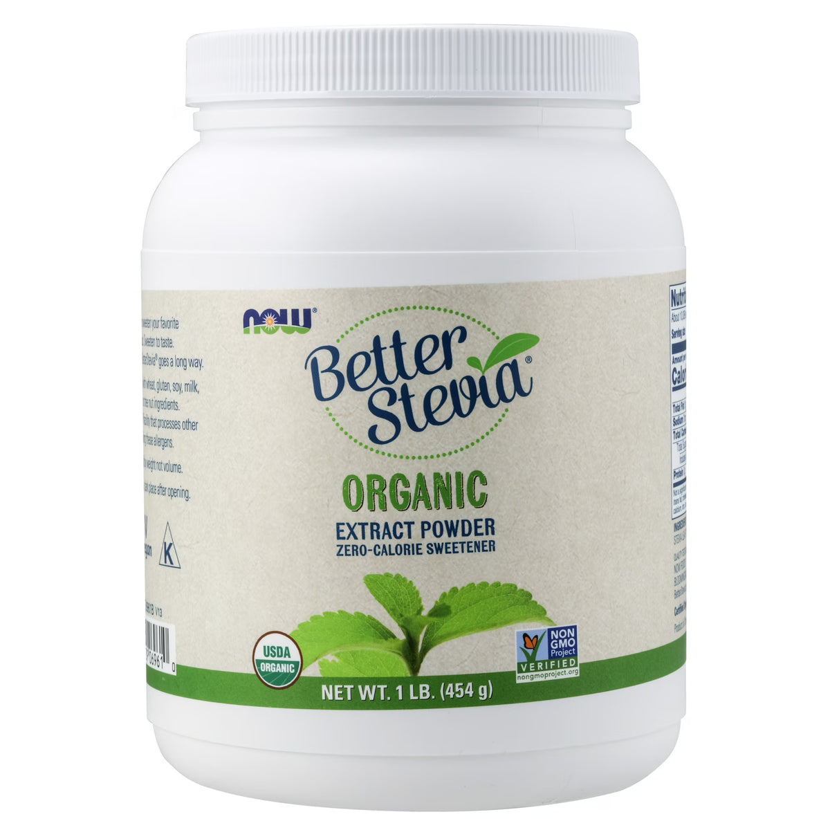NOW Foods BetterStevia Organic Zero-Calorie Extract Powder, Keto Friendly, Suitable for Diabetics, No Erythritol, 1 Pound