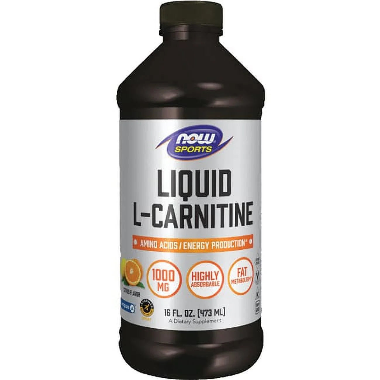 NOW Foods, Sports, Liquid L-Carnitine, Citrus, 1,000 mg, 16 fl oz (473 ml)