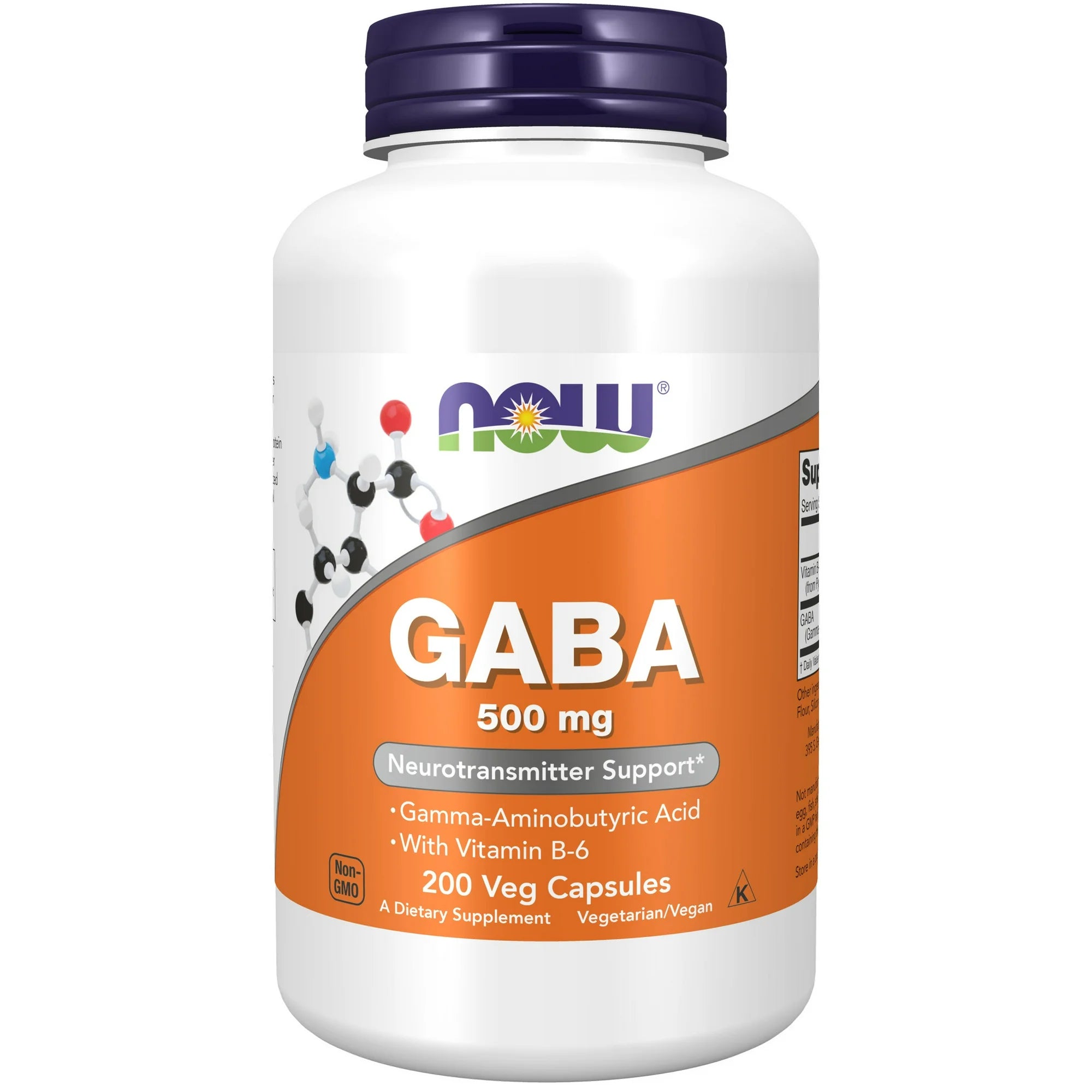 NOW Foods, GABA with Vitamin B-6, 500 mg, 200 Veg Capsules