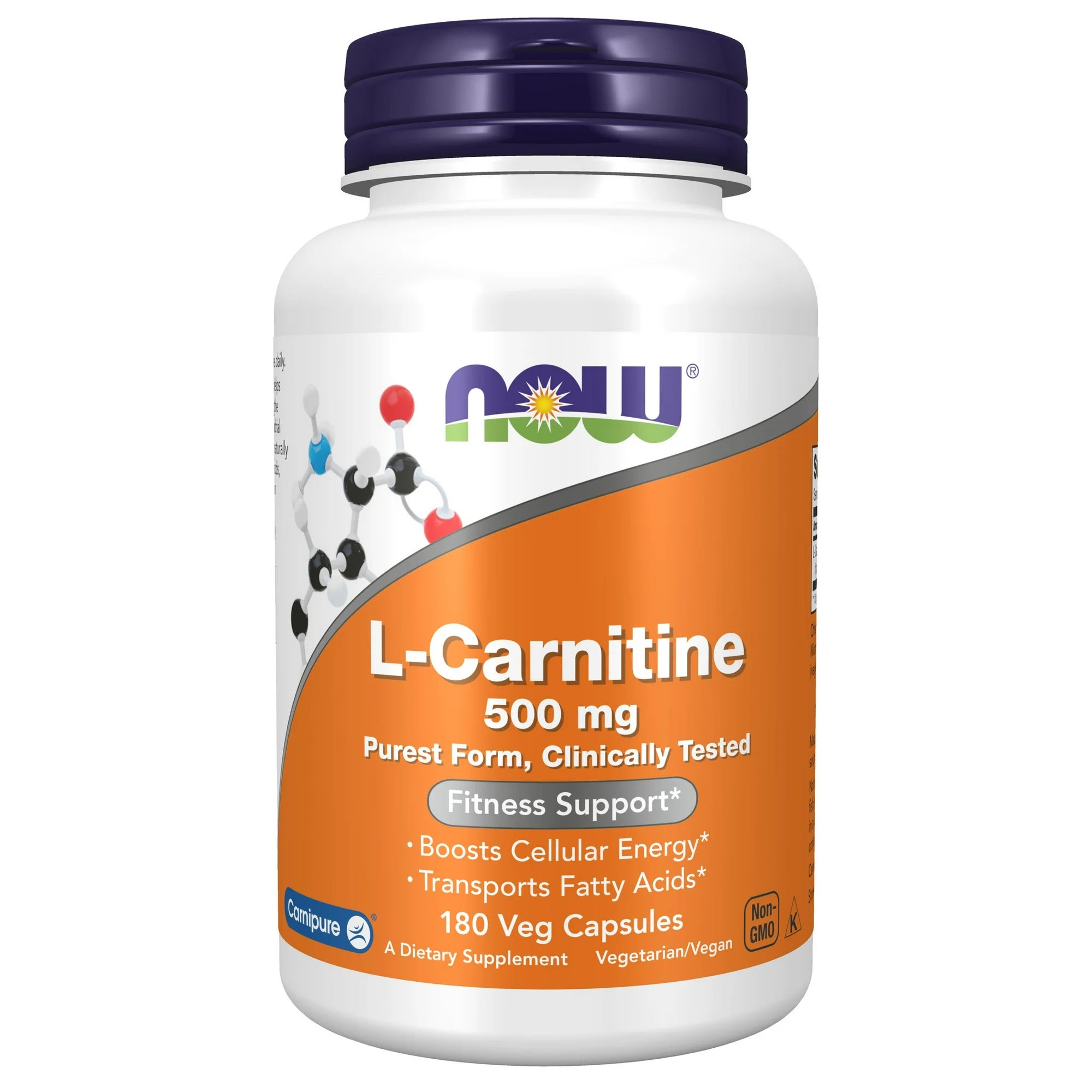 NOW Foods, L-Carnitine, 500 mg, 180 Veg Capsules