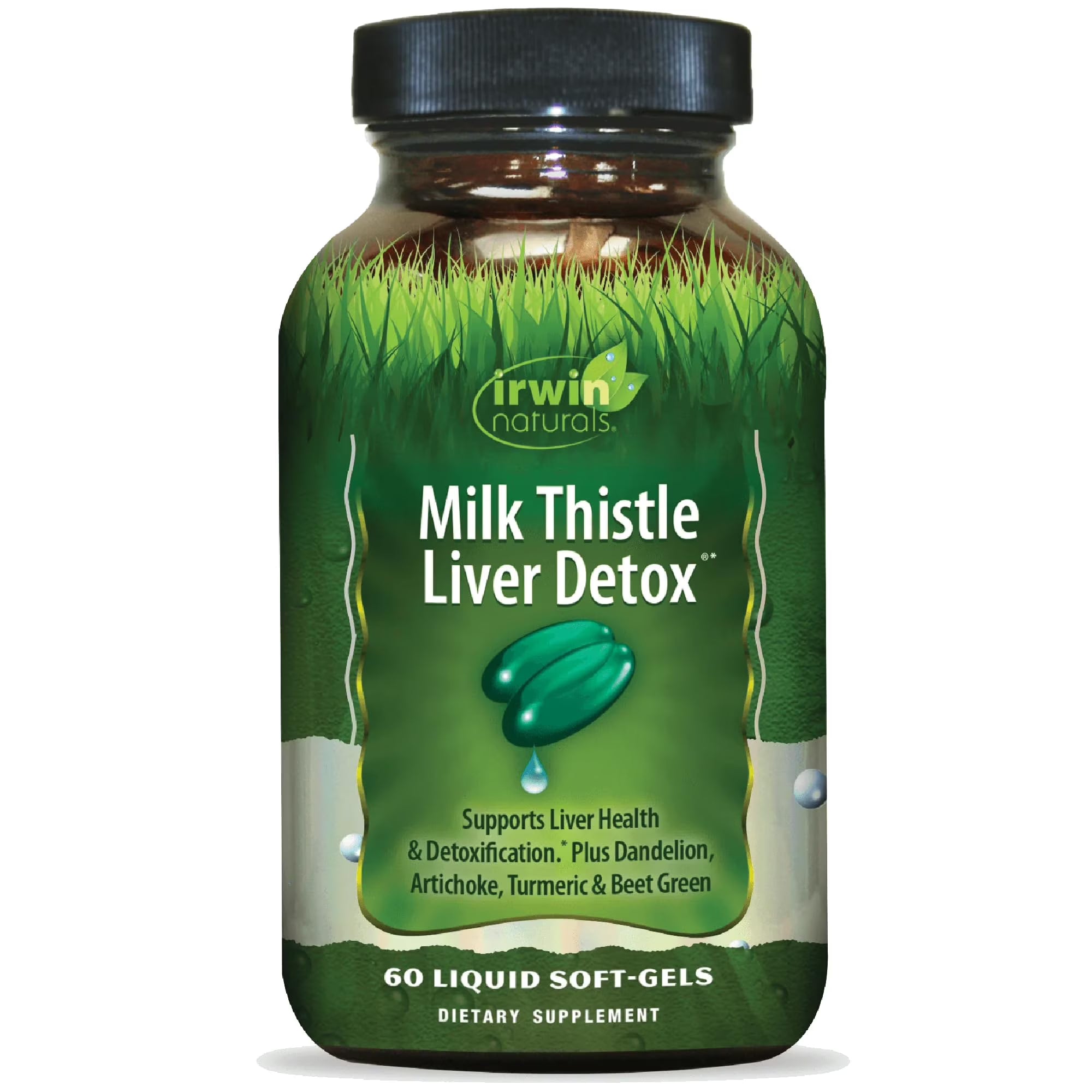 Irwin Naturals Milk Thistle Liver Detox - 60 Liquid Soft-Gels, Supports Liver Health with Dandelion, Artichoke, Turmeric & Green Beet Root - 30 Total Servings