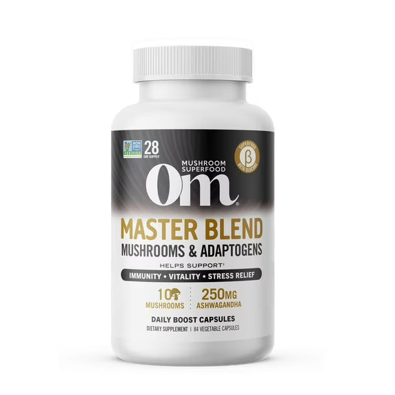 Om Mushrooms - Mushroom Superfood - Mushroom Master Blend 84ct Capsules