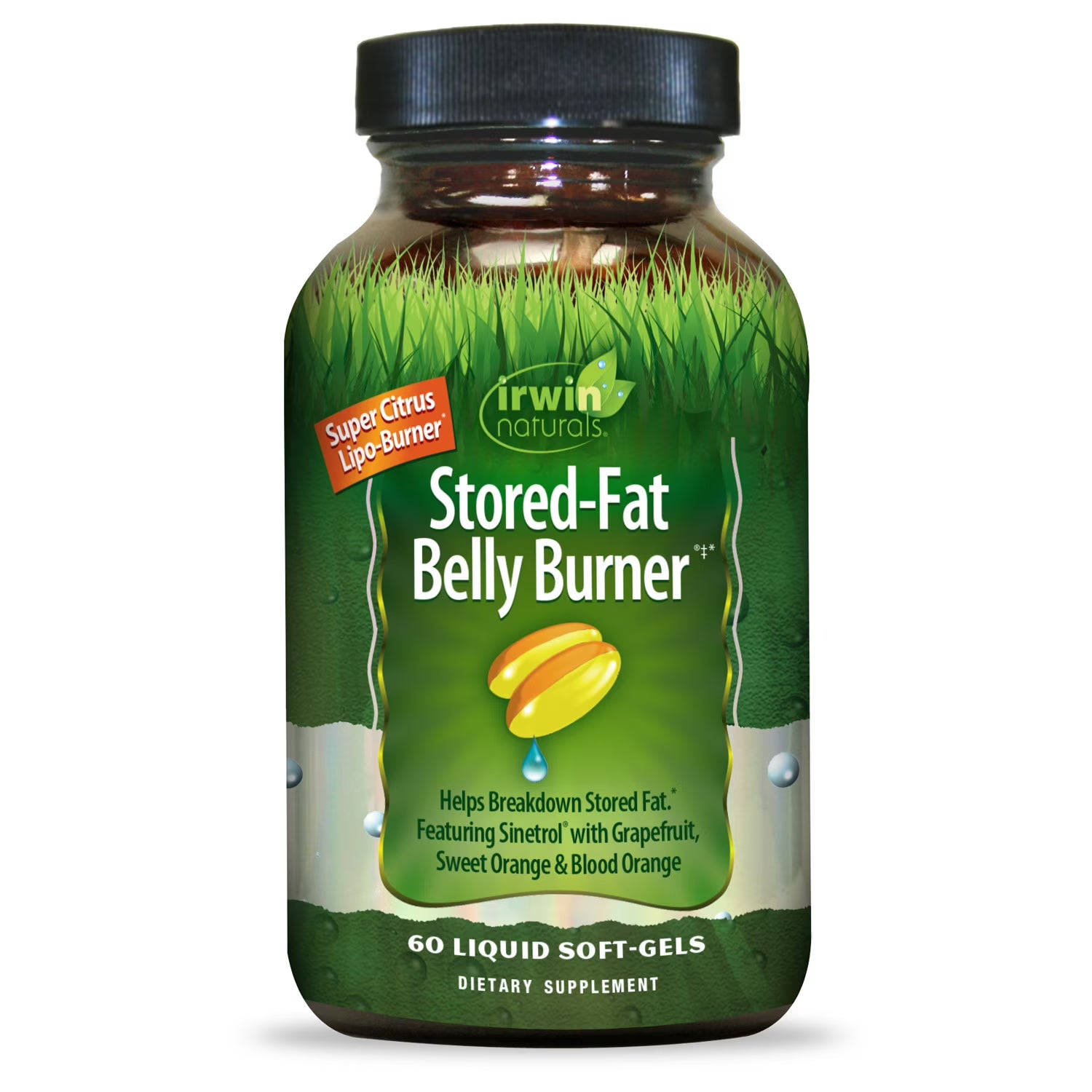 Irwin Naturals Thermo-Burn Stubborn Fat Metabolizer - 60 Liquid Soft-Gels - Combines Green Tea Extract (EGCG), MCT Oil & Caffeine - 20 Servings