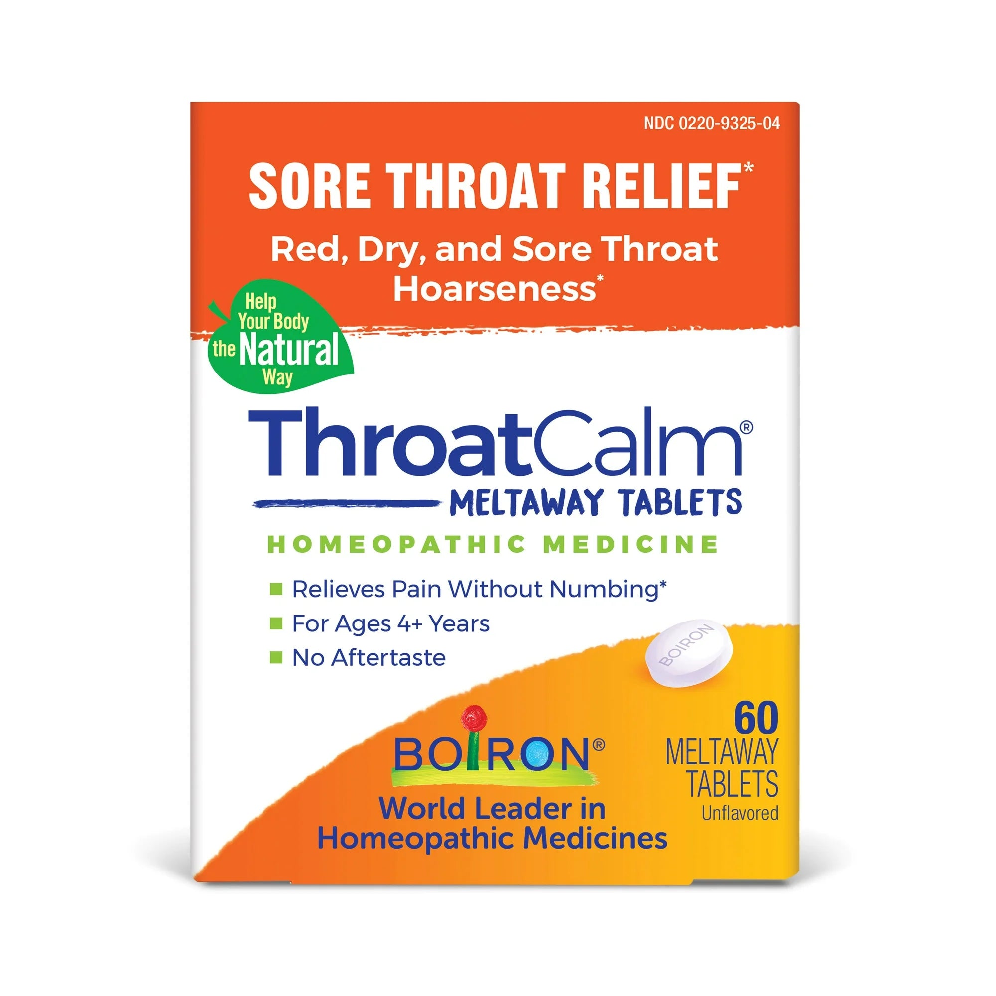 ThroatCalm by Boiron Homeopathic Medicine For Sore Throat Relief - 60 Tablet