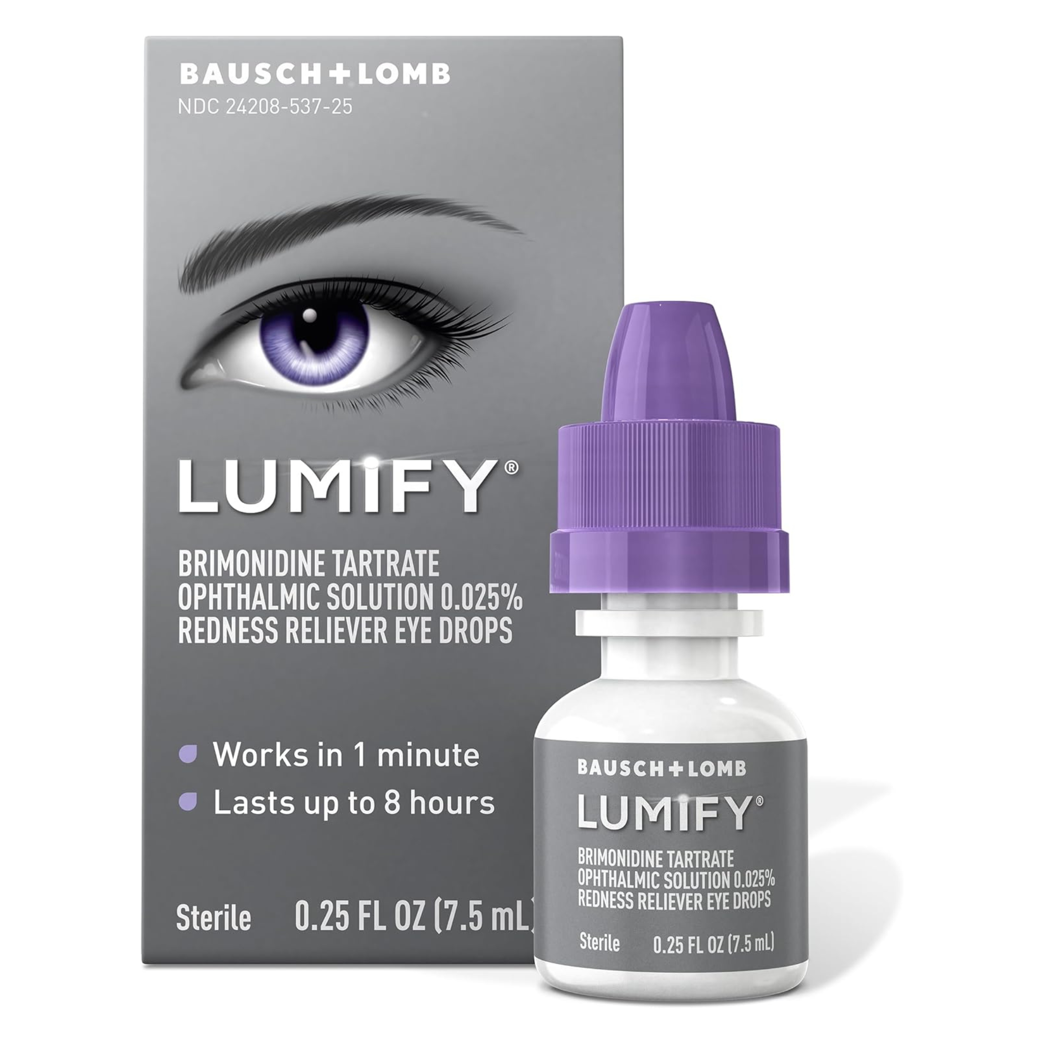 LUMIFY Redness Reliever Eye Drops, For Whiter & Brighter Looking Eyes, 0.25 Fl Oz (7.5 mL)