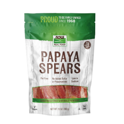 NOW Foods, Papaya Spears, No Preservatives or Added Sulfur, Fat-Free and Low-Sodium, 12-Ounce (Packaging May Vary)