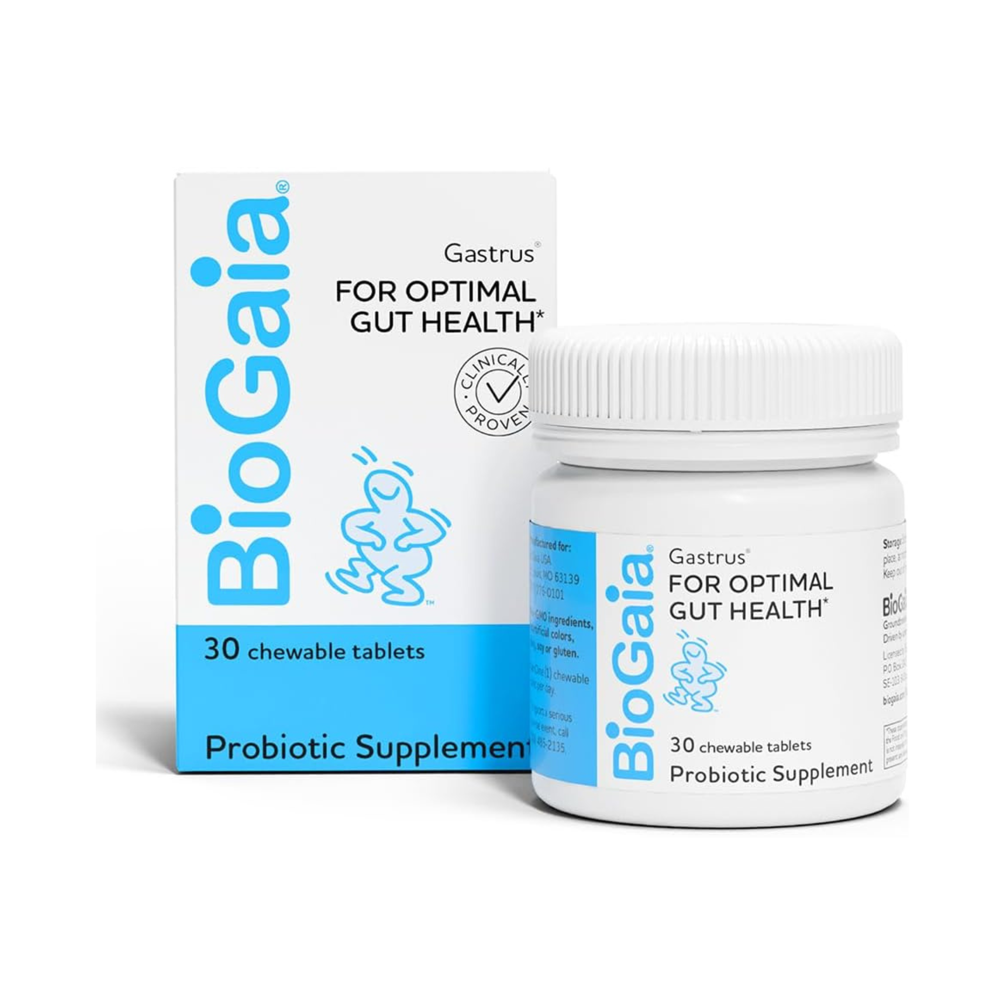 BioGaia, Gastrus For Optimal Gut Health, Mandarin, 30 Tablets
