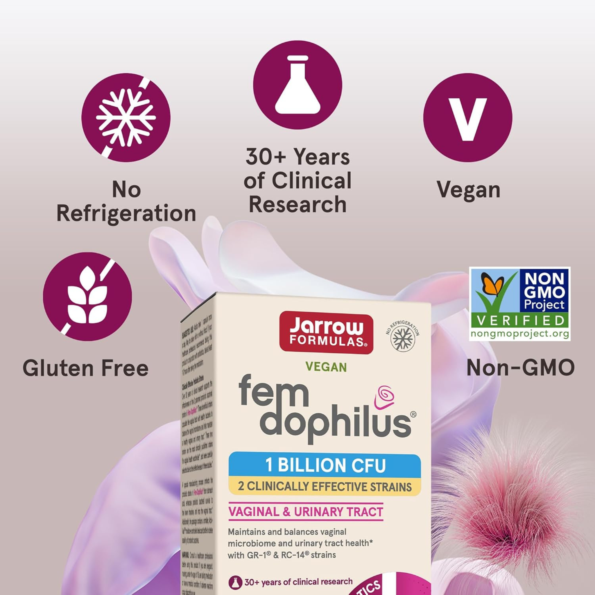 Jarrow Formulas, Vegan Fem Dophilus, 1 Billion CFU, 60 Veggie Capsules