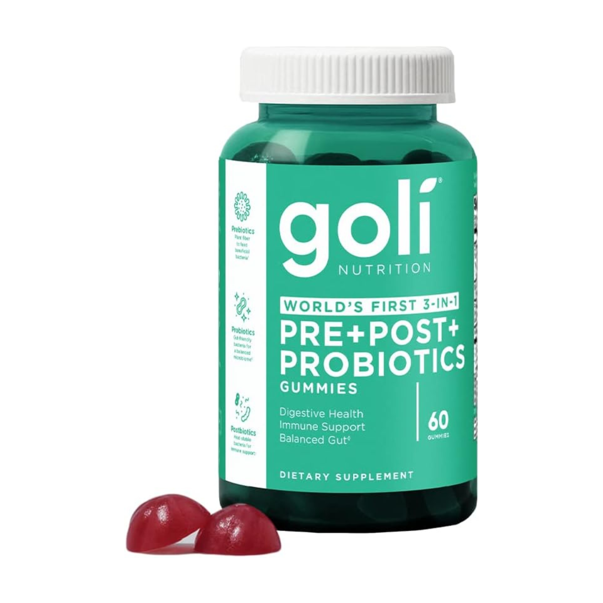 Goli Nutrition, Pre+Post+Probiotics, 60 Gummies