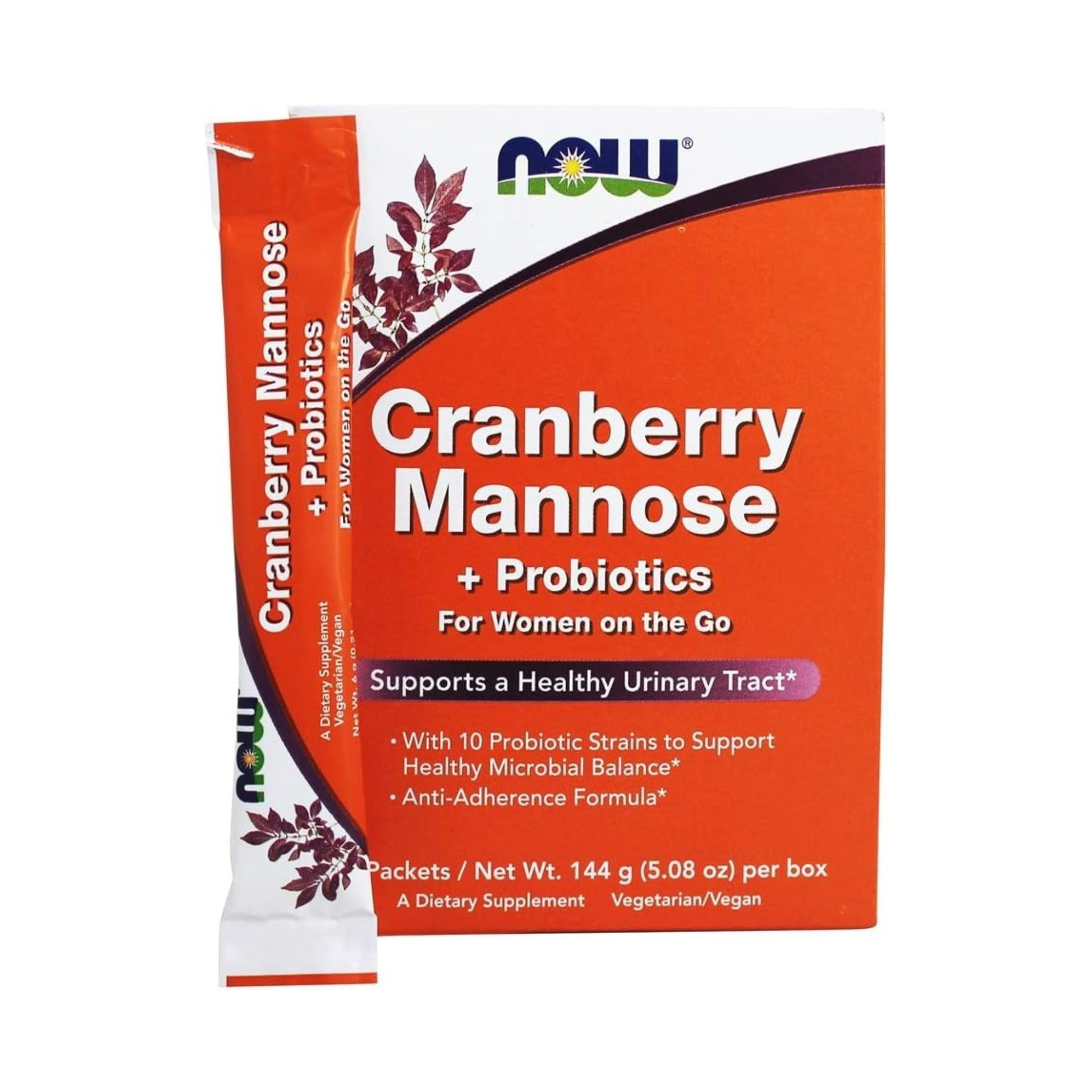 NOW Foods, Cranberry Mannose + Probiotics, For Women On The Go, 24 Packets, 0.21 oz (6 g) Each