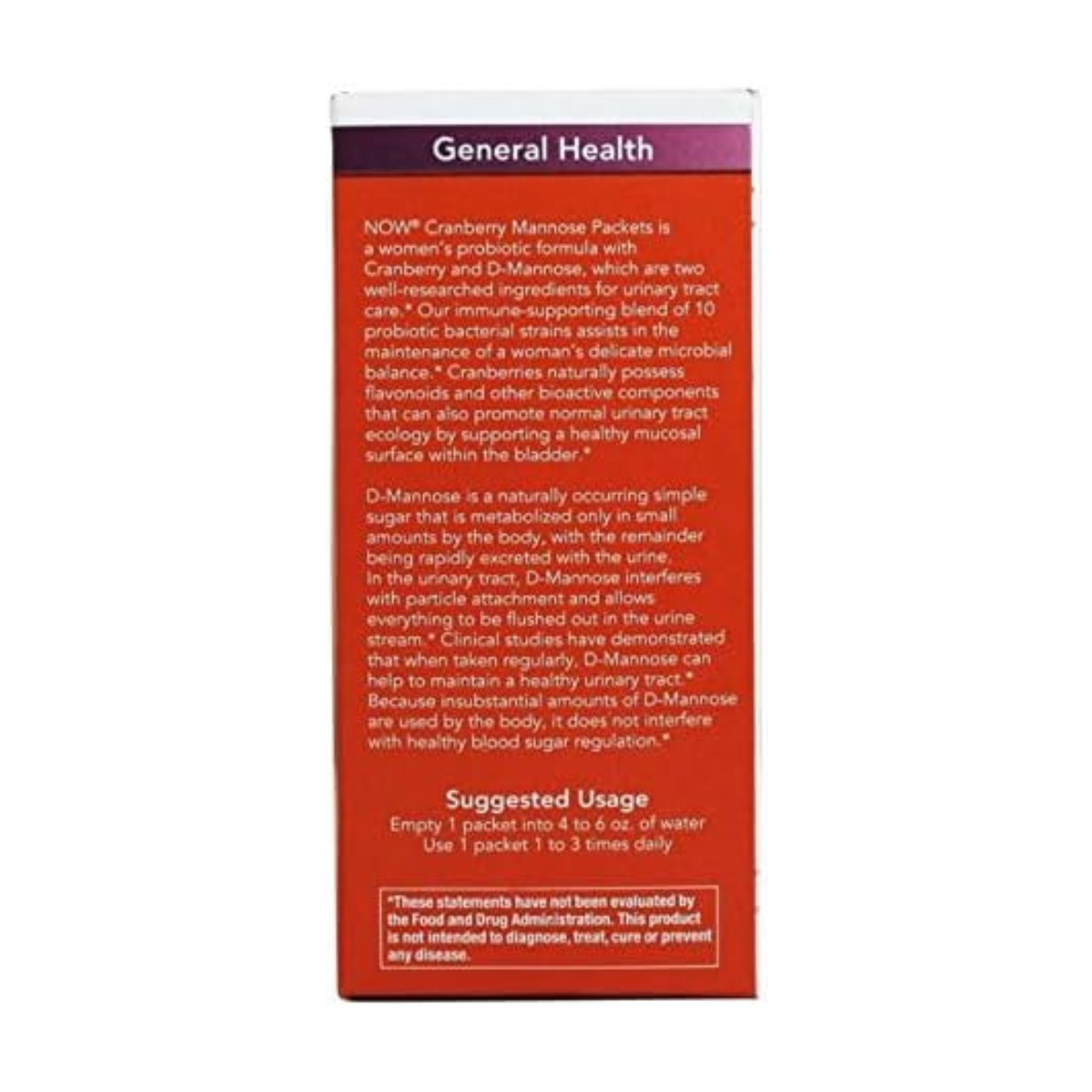 NOW Foods, Cranberry Mannose + Probiotics, For Women On The Go, 24 Packets, 0.21 oz (6 g) Each