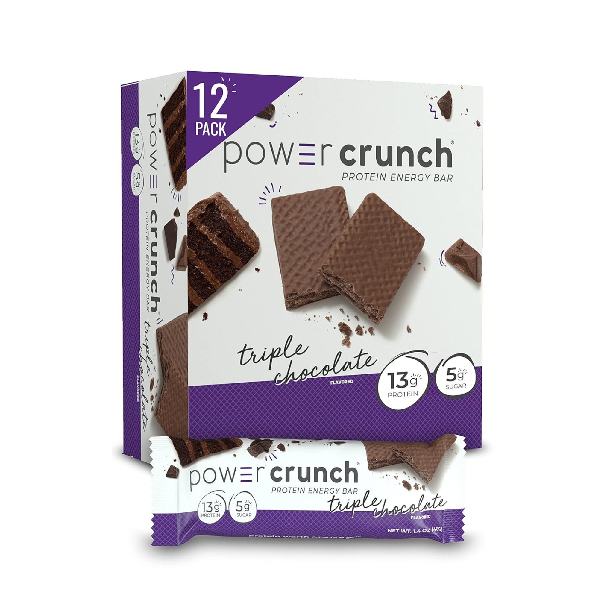 BNRG, Power Crunch® Protein Energy Bar, Triple Chocolate, 12 Bars, 1.4 oz (40 g) Each