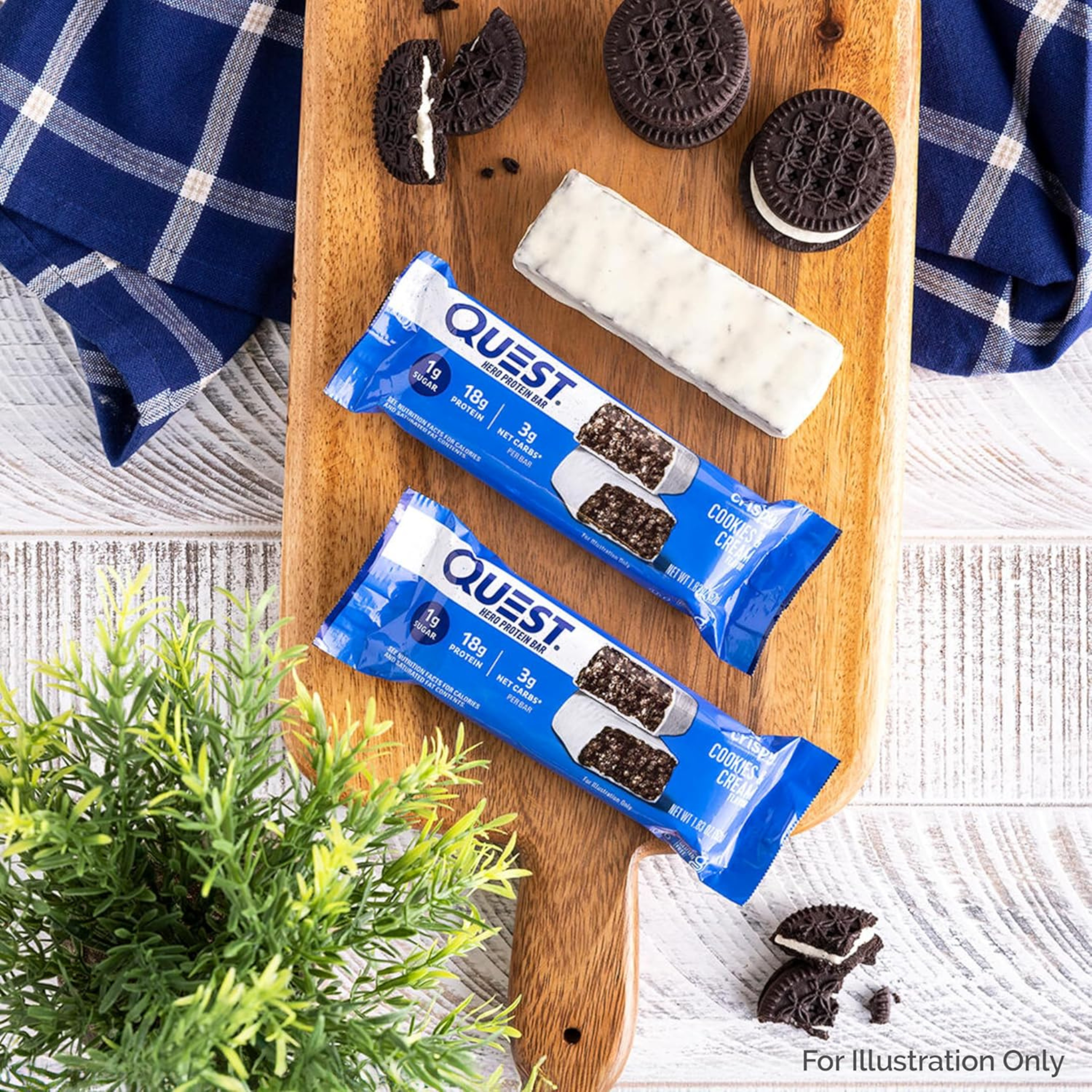 Quest Nutrition, Hero Protein Bar, Crispy Cookies & Cream, 12 Bars, 1.83 oz (52 g) Each