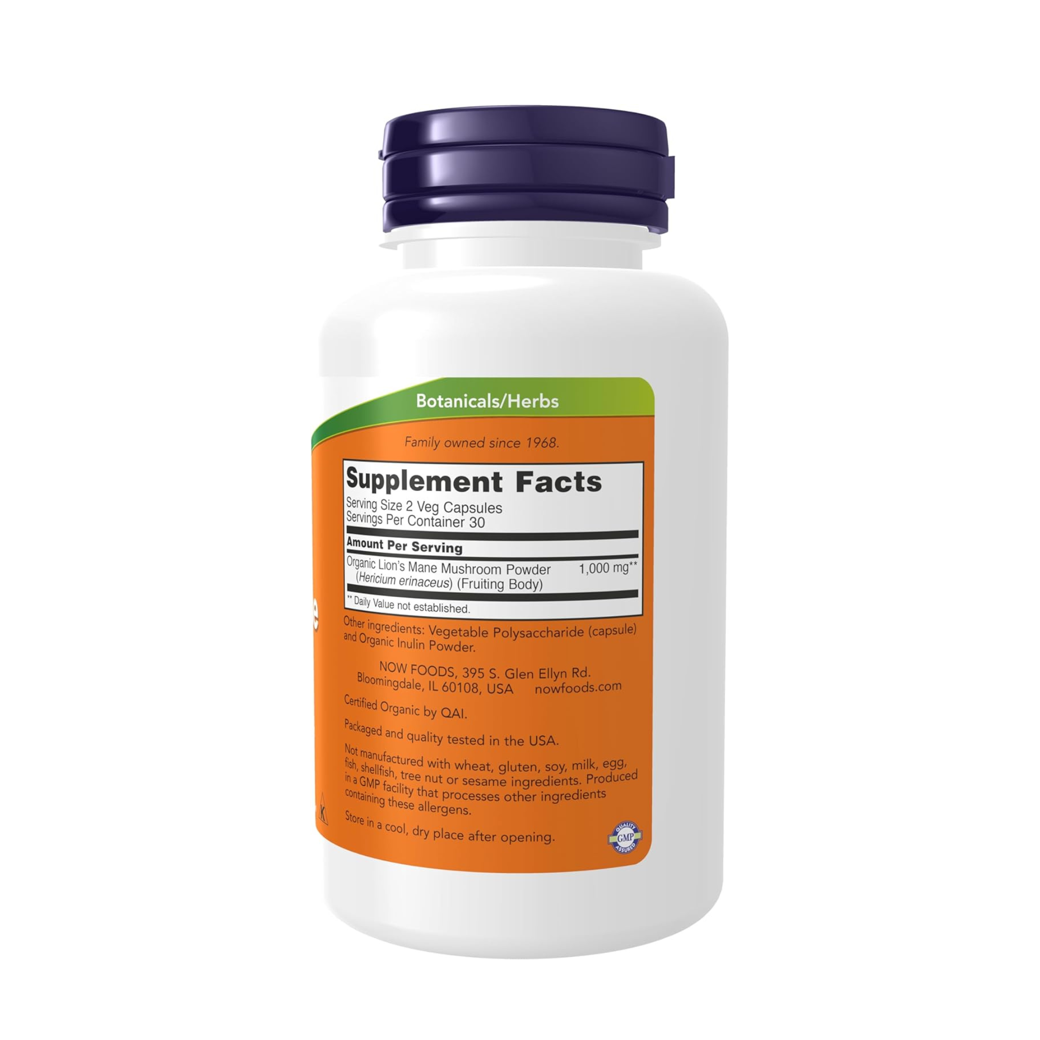NOW Foods, Lion's Mane, 500 mg, 60 Veg Capsules