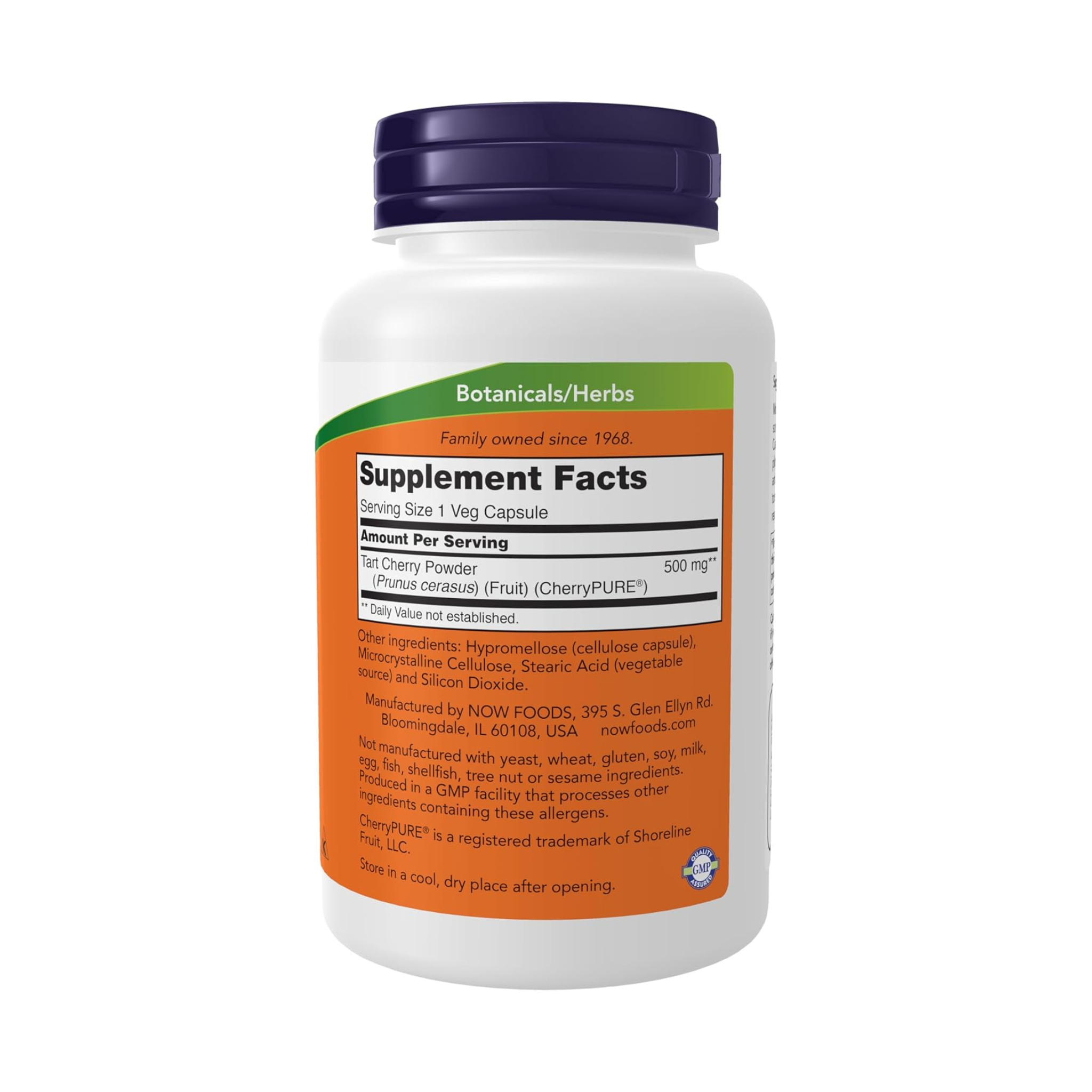 NOW Foods, Tart Cherry, 500 mg, 90 Veg Capsules