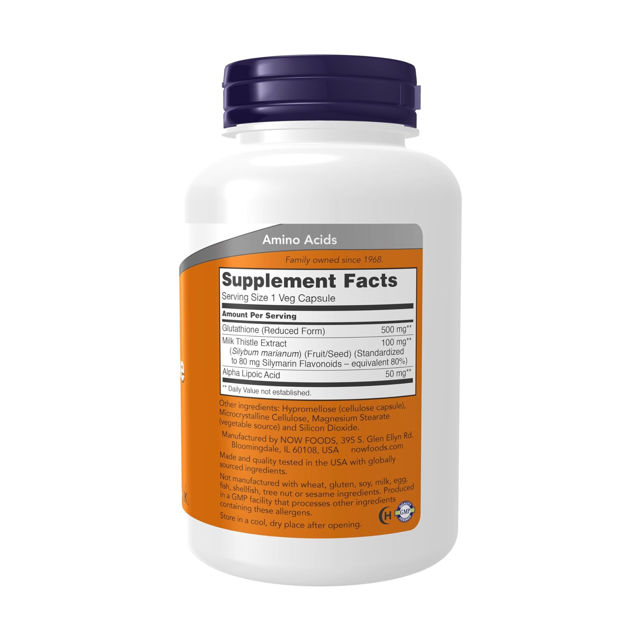 NOW Foods, Glutathione, 500 mg, 120 Veg Capsules