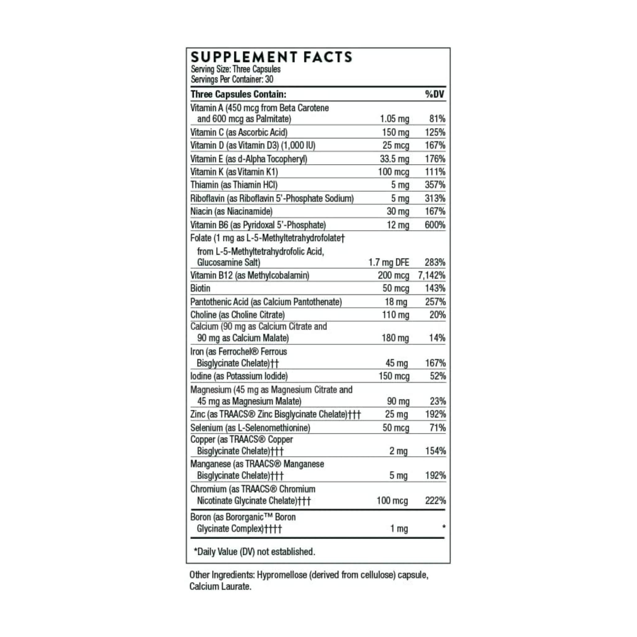 Thorne, Basic Prenatal, 90 Capsules