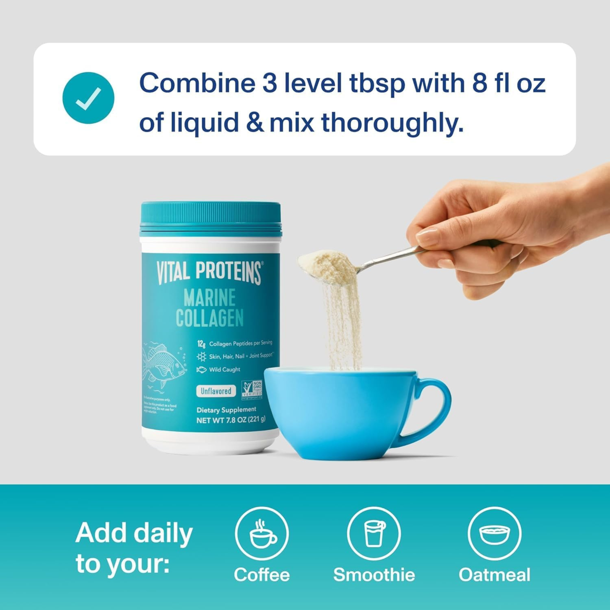 Vital Proteins, Marine Collagen, Unflavored, 7.8 oz (221 g)