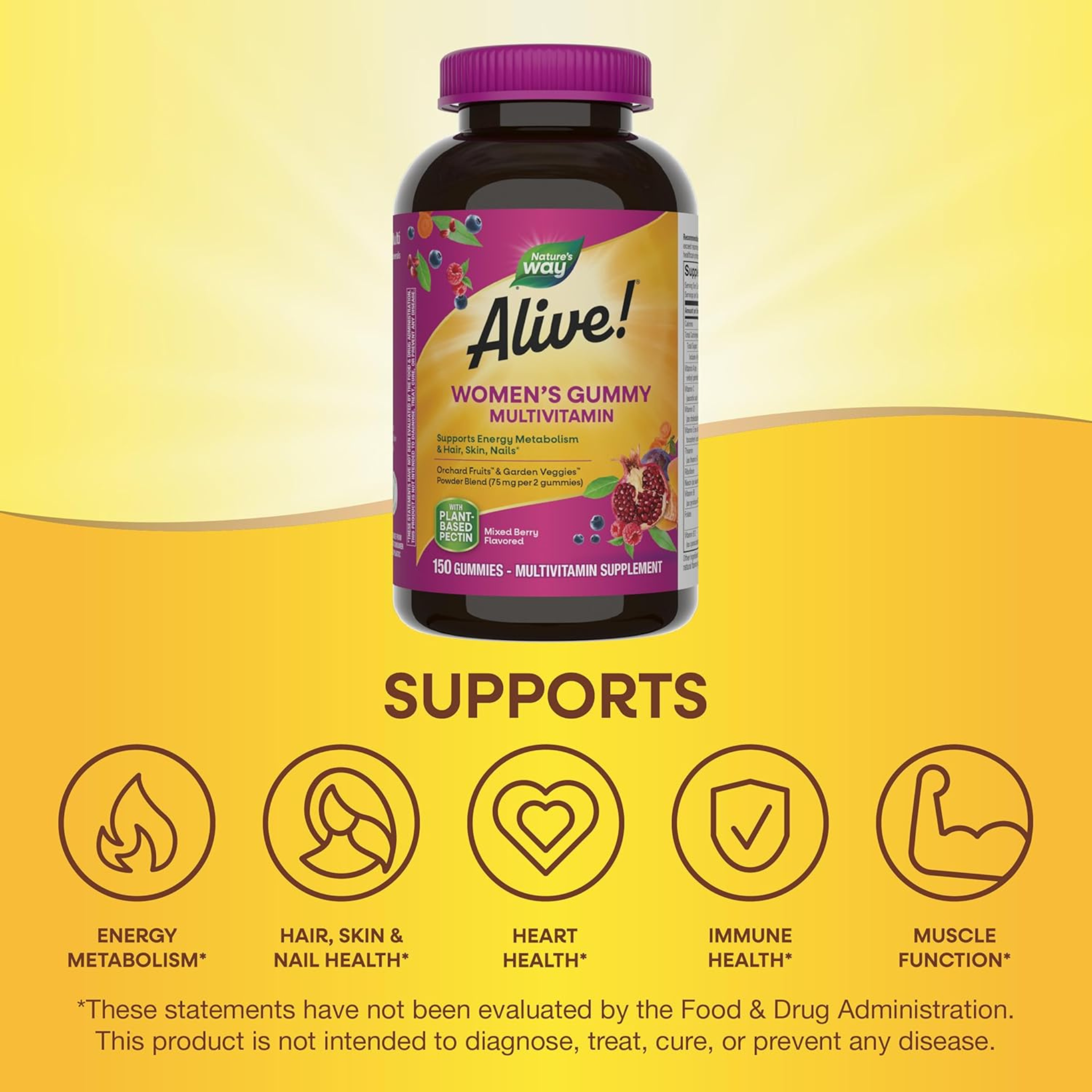 Nature's Way, Alive! Women's Gummy Multivitamin, Mixed Berry, 150 Gummies