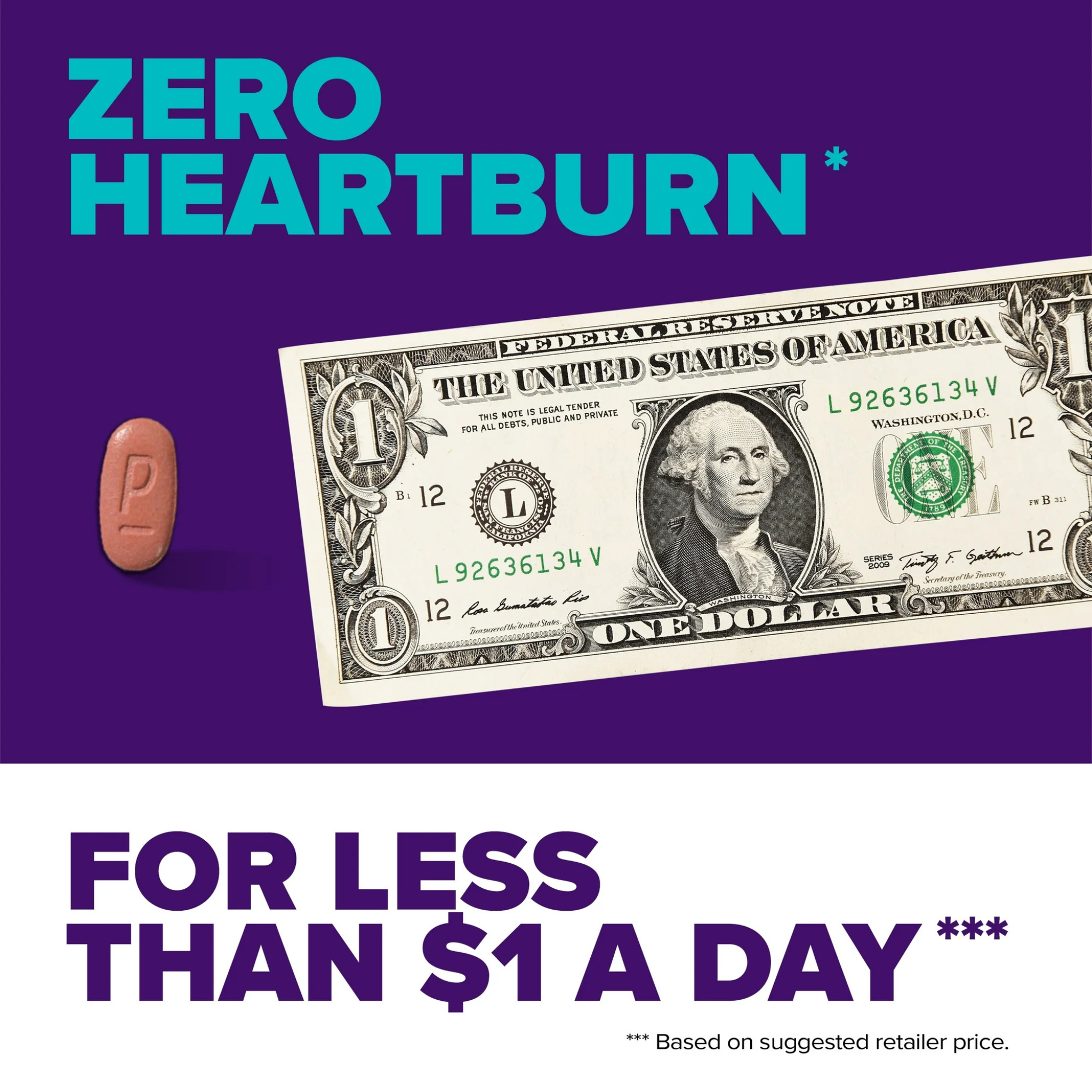 Prilosec OTC Omeprazole 20mg Acid Reducer, Frequent Heartburn Medicine, Wildberry, 42 Count