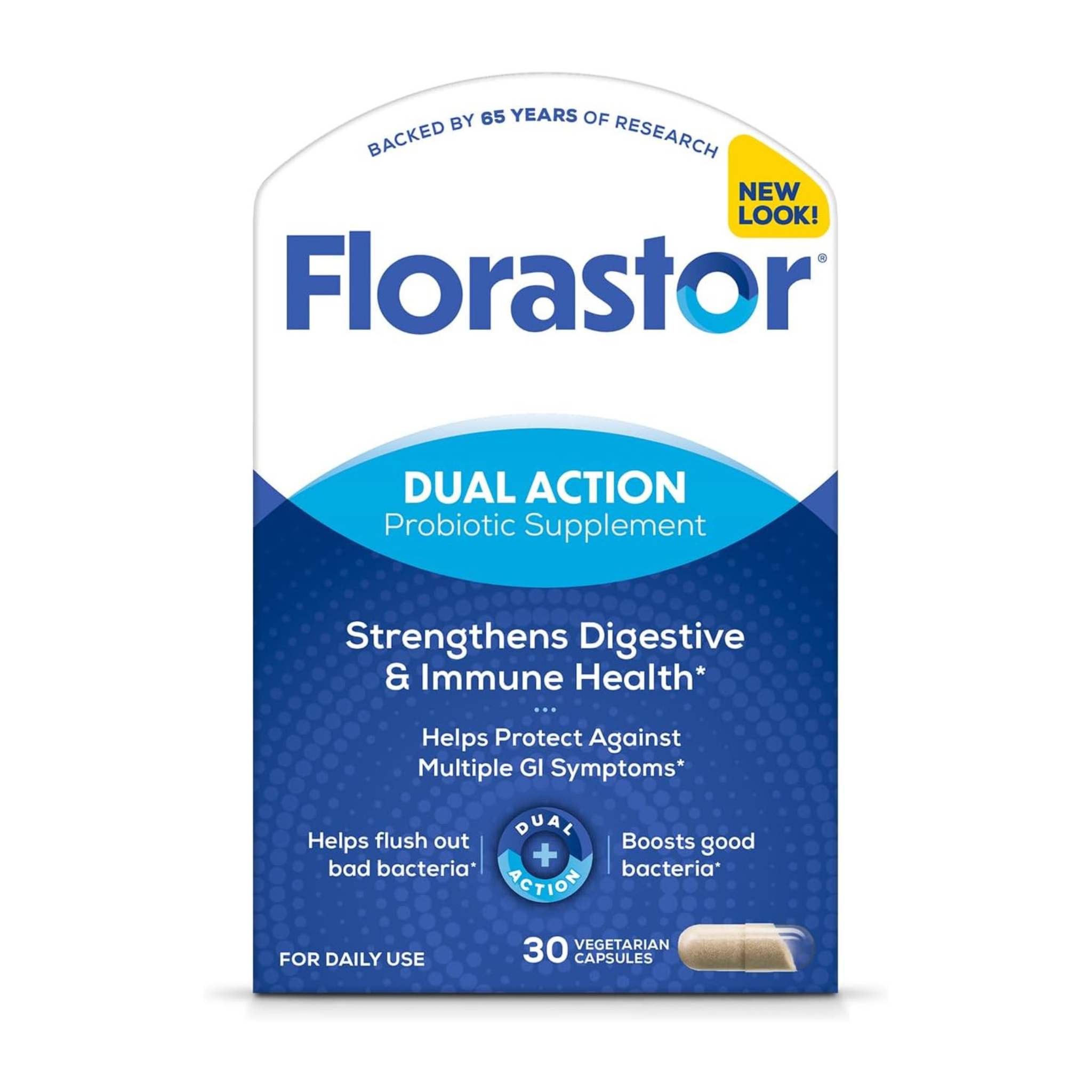 Florastor Probiotics for Digestive and Immune Health, 30 Capsules, Probiotics for Women & Men
