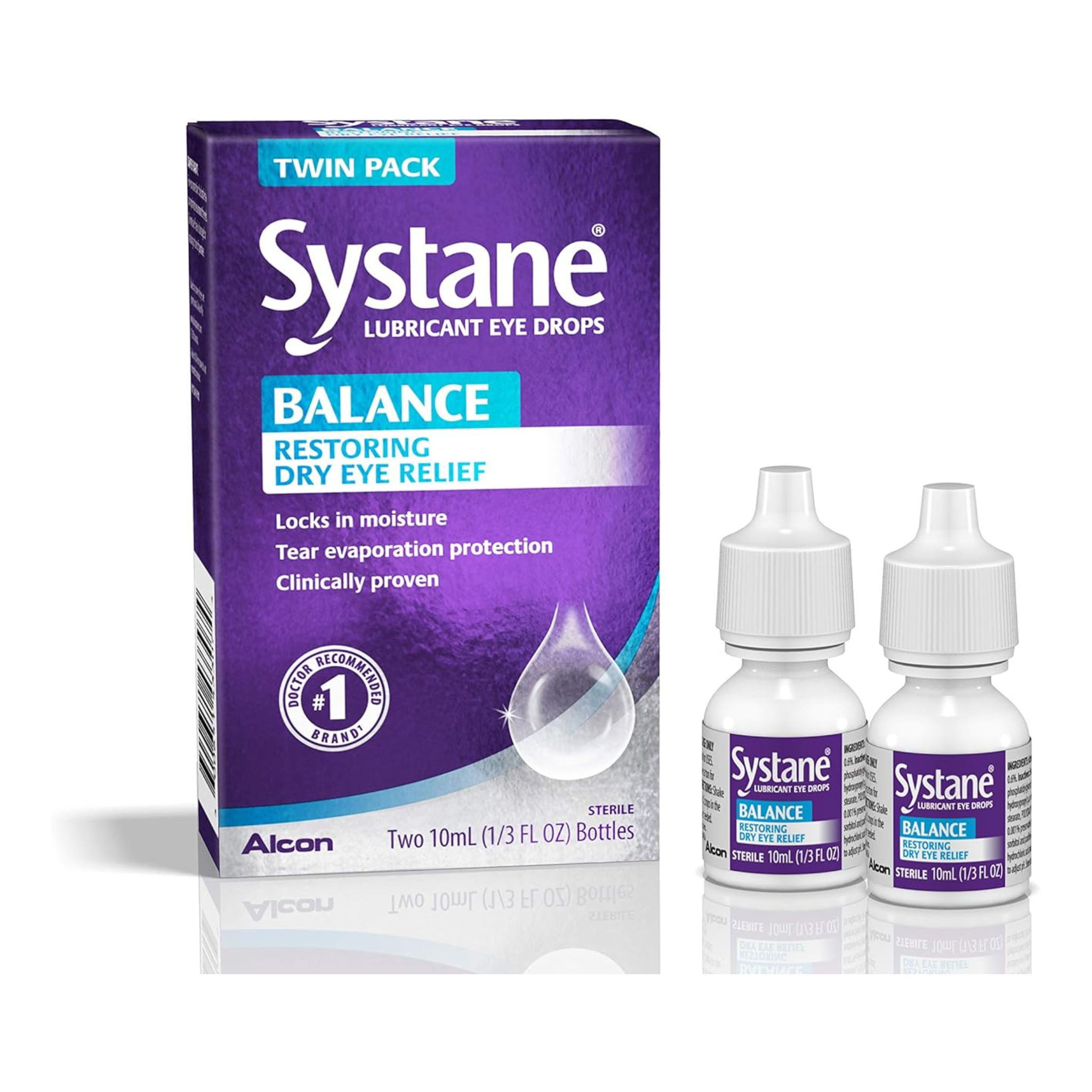 Systane Balance Lubricant Eye Drops, Twin Pack, 10-mL Each