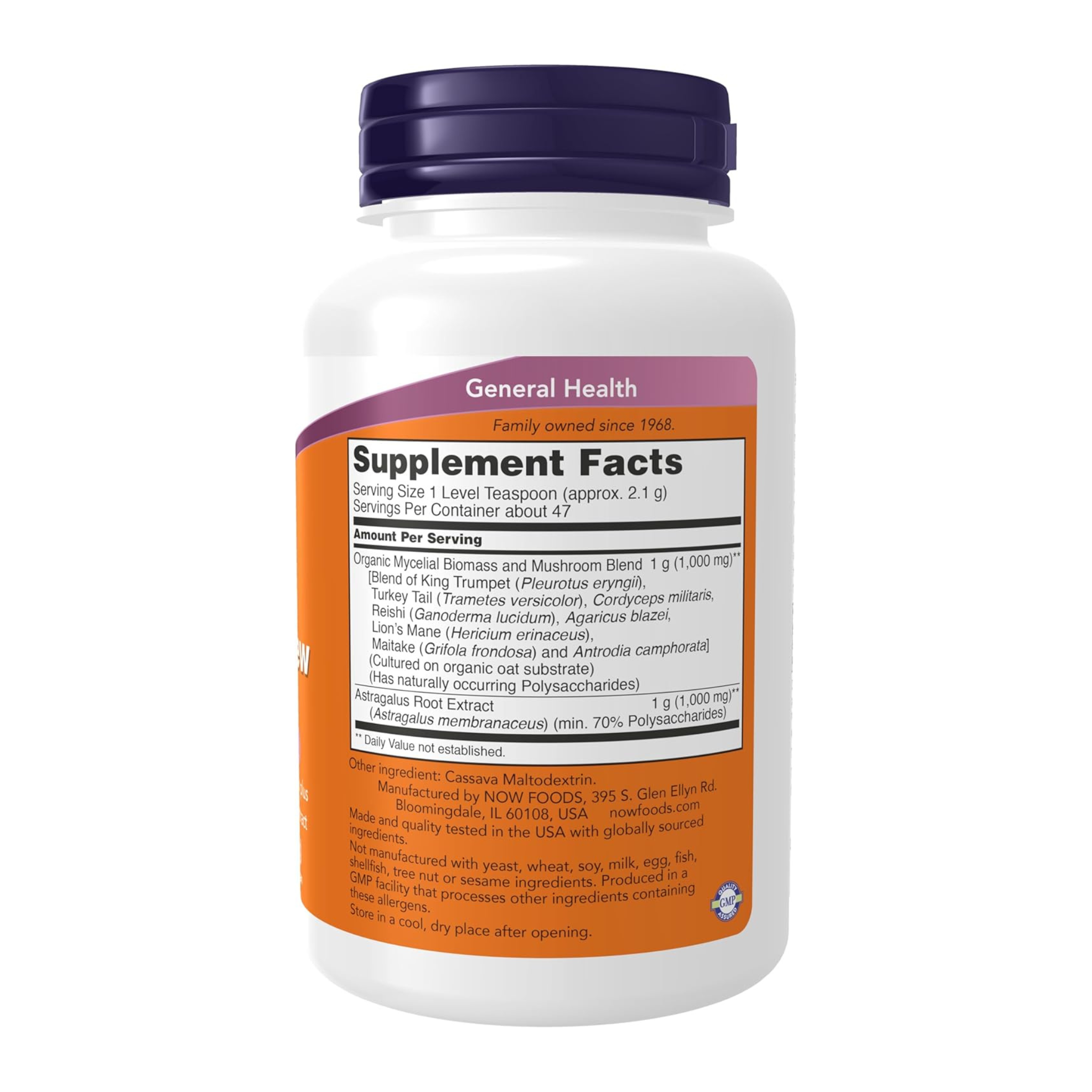 NOW Foods Supplements, Mushroom Immune Renew with Astragalus Root Extract, Immune System Support*, 3.5-Ounce