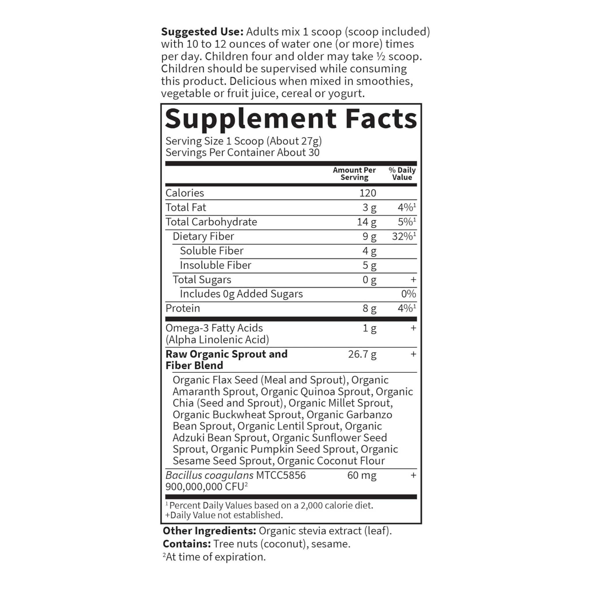 Garden of Life, RAW Organic Fiber, 1 lb, 12.32 oz