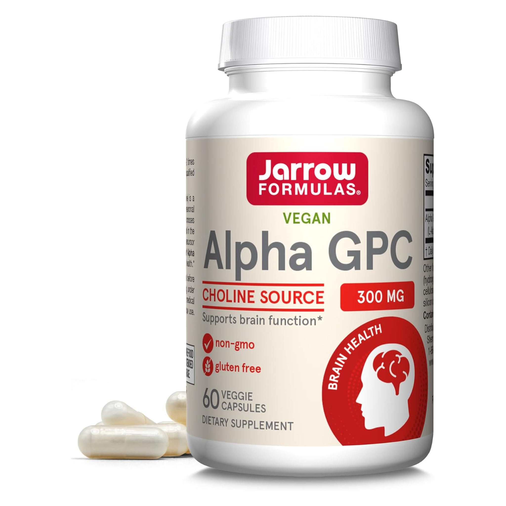 Jarrow Formulas, Alpha GPC, 300 mg, 60 Veggie Capsules