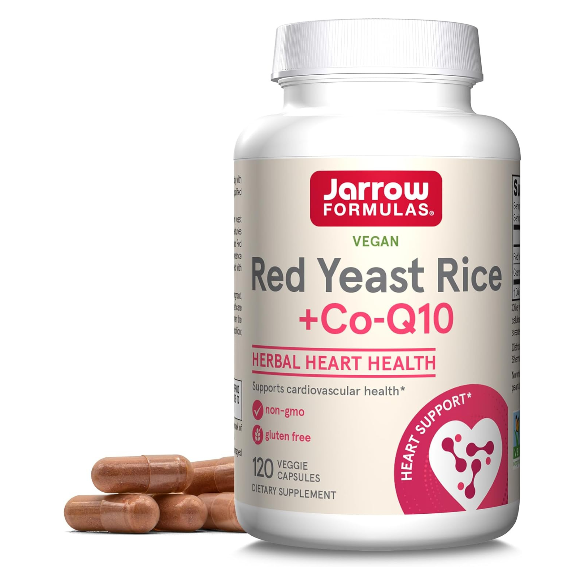 Jarrow Formulas, Vegan Red Yeast Rice + Co-Q10, 120 Veggie Capsules