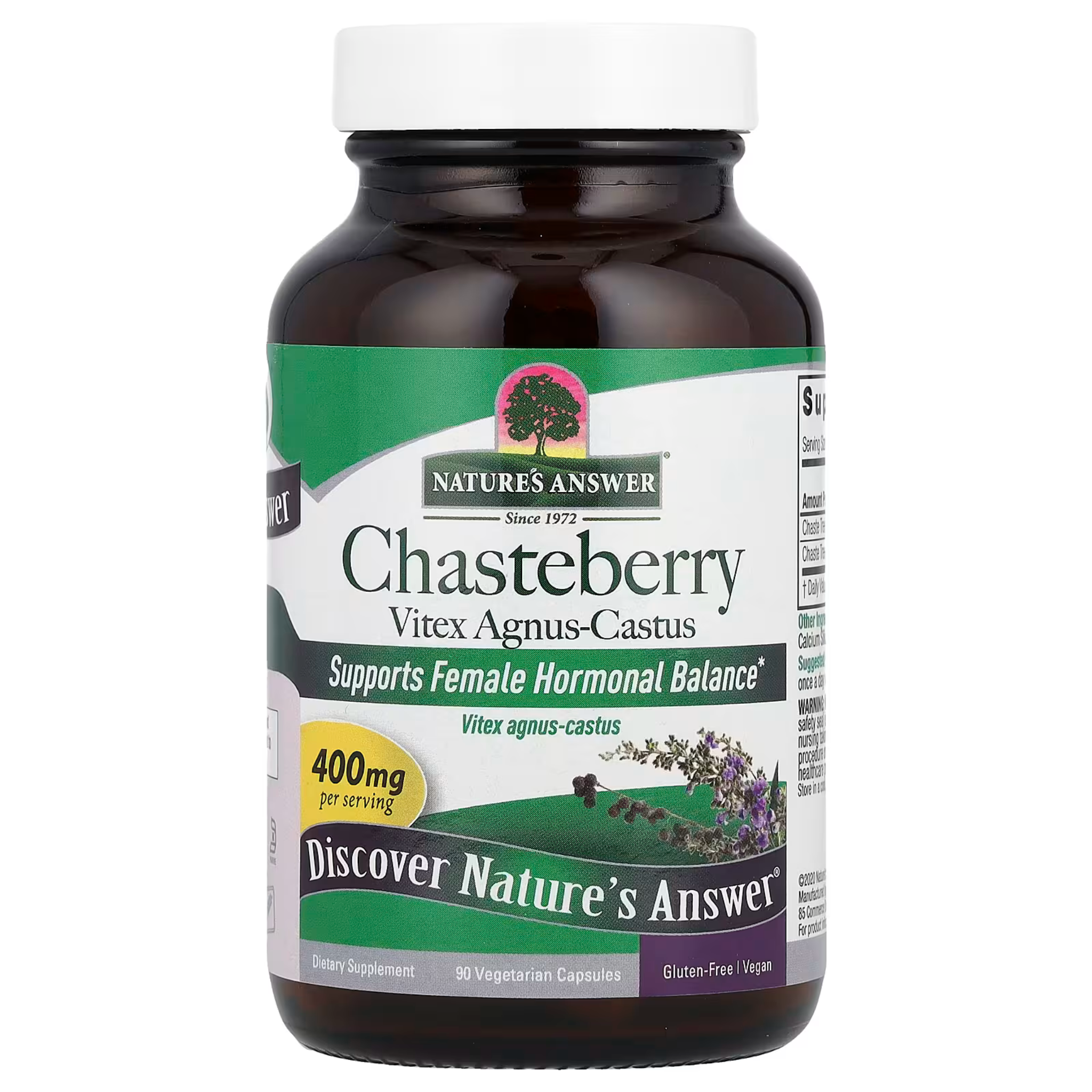 Nature's Answer, Chasteberry, Vitex Agnus-Castus, 400 mg, 90 Vegetarian Capsules