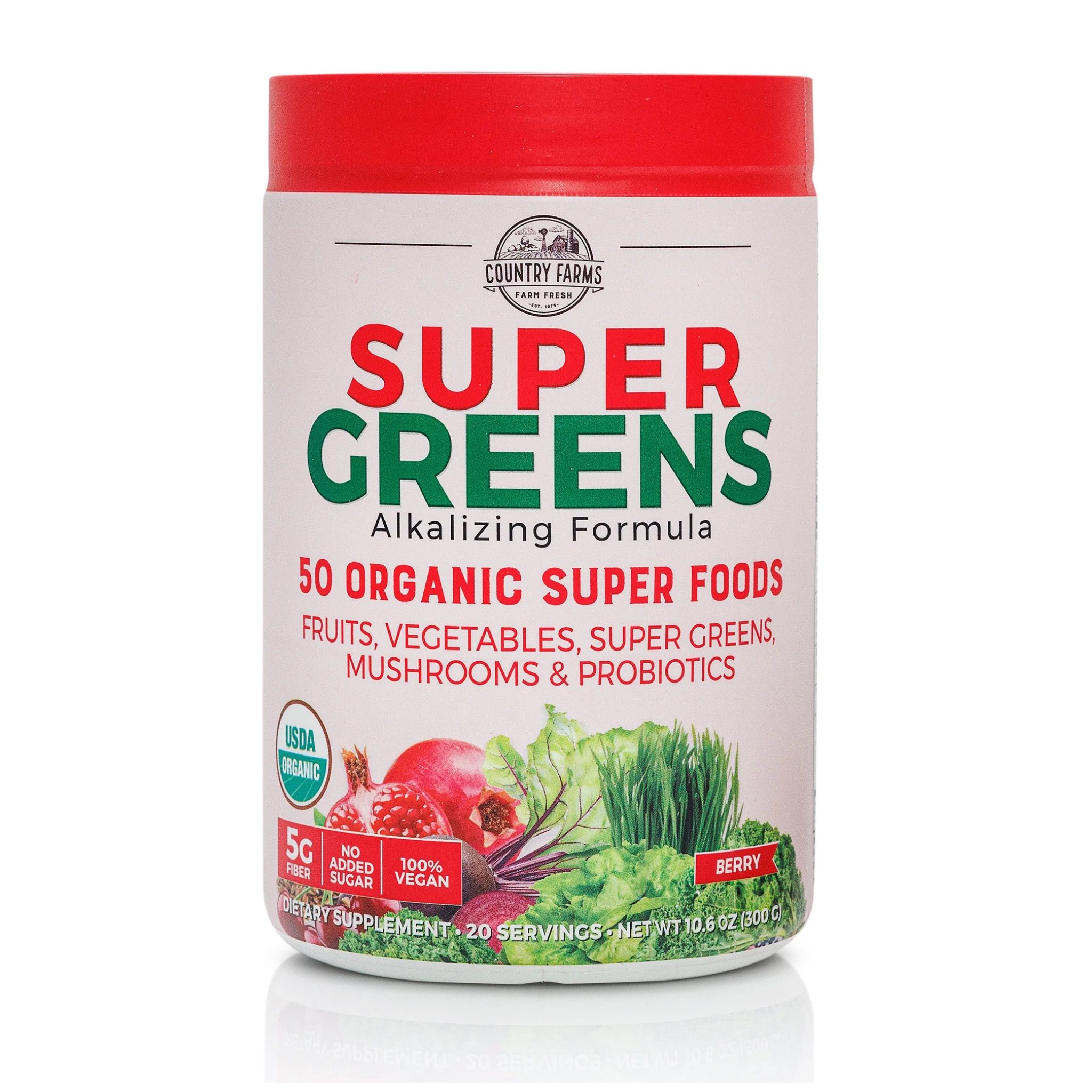 Country Farms Super Green Drink Mix Berry 10.6 oz