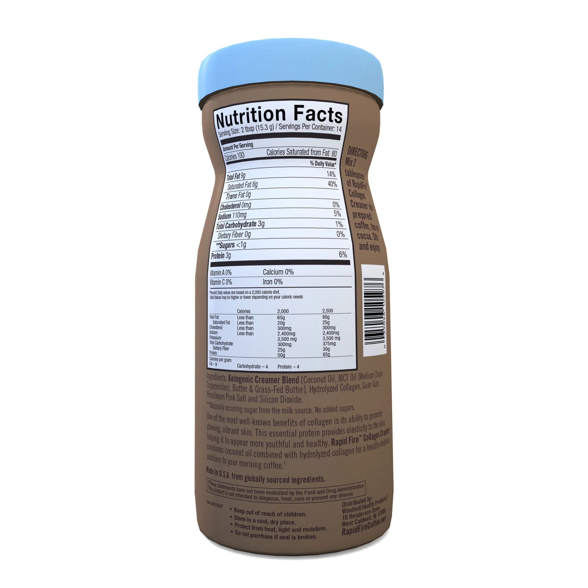 Rapid Fire Collagen Creamer for Hair, Skin and Nails, 7.55 oz