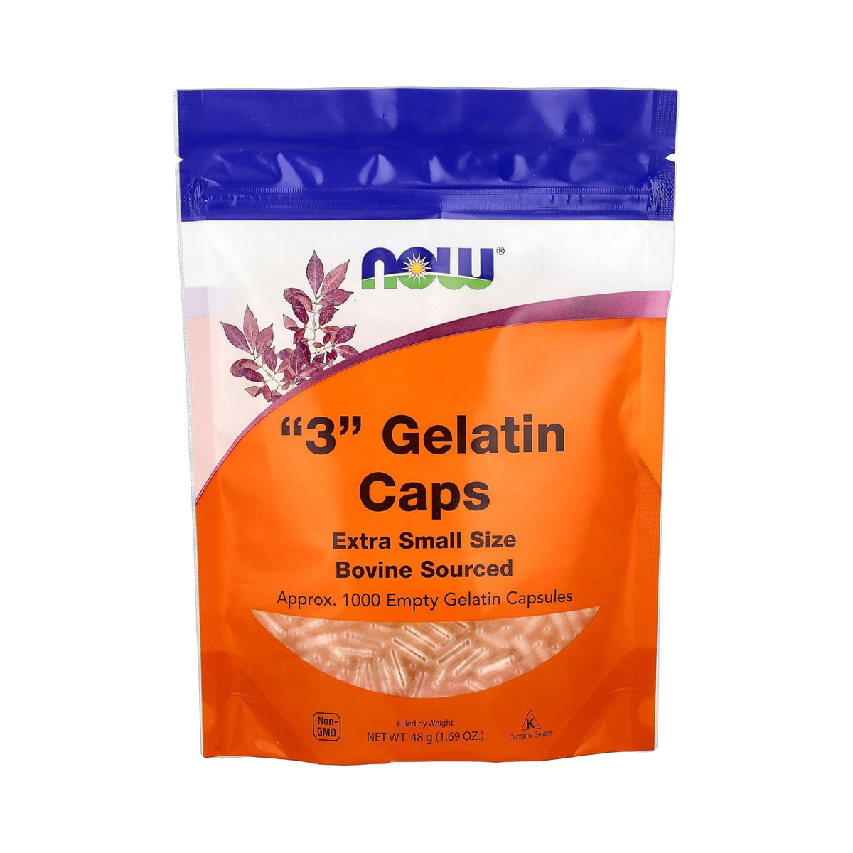 NOW Foods Empty Gelatin Capsules, Size 3