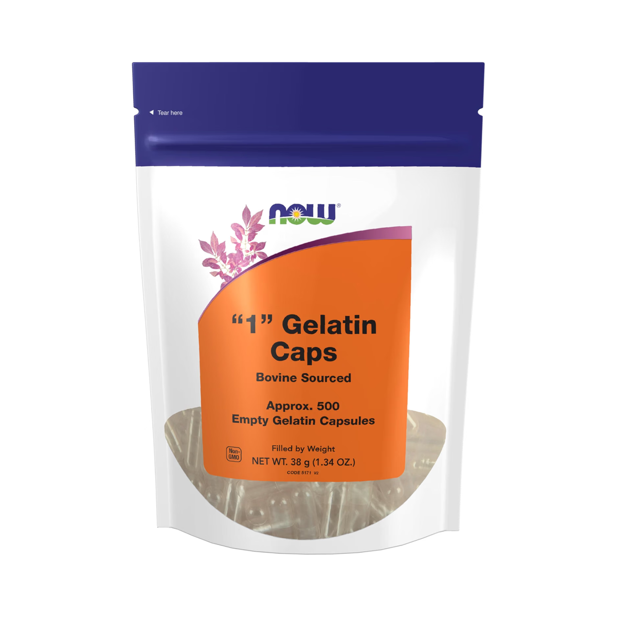 NOW Foods Empty Gelatin Capsules, Size 1