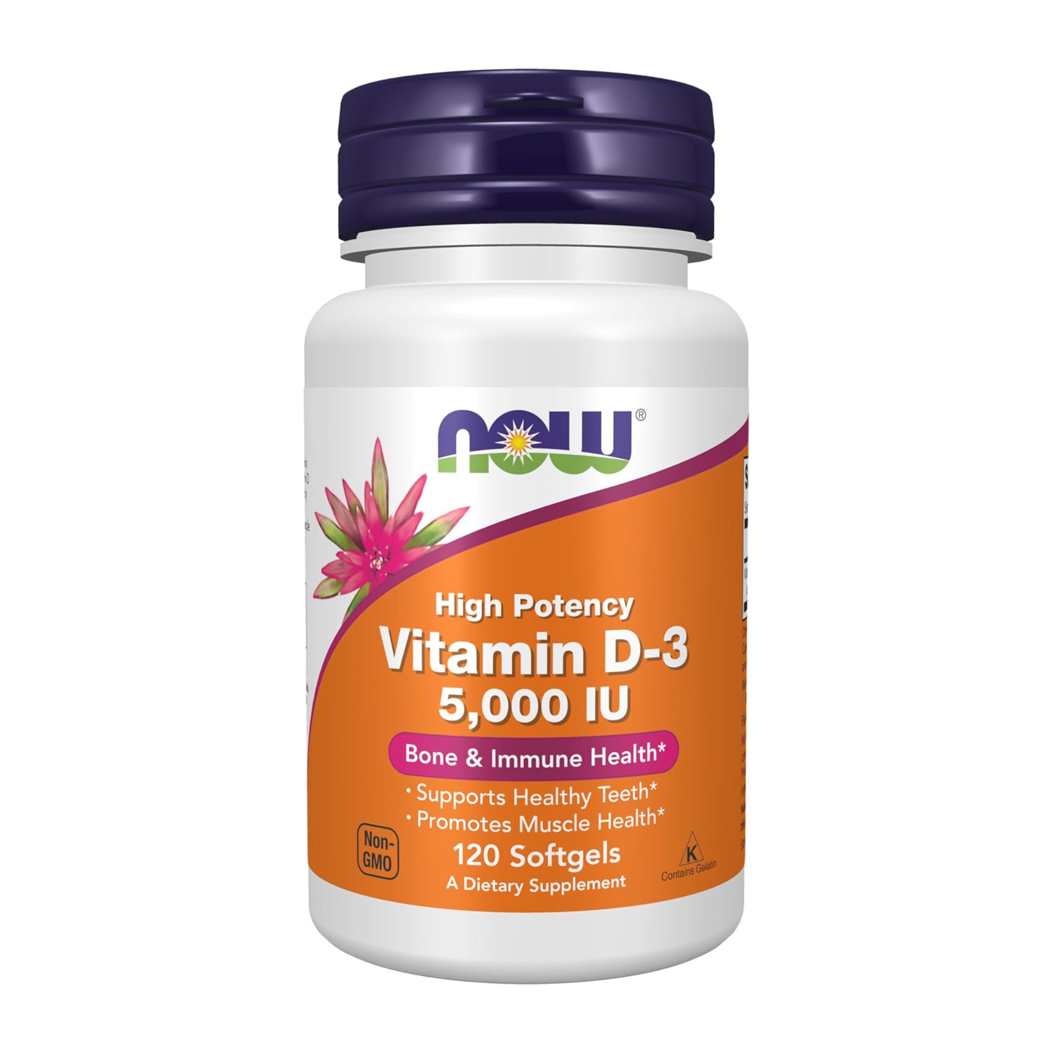NOW Foods, Vitamin D-3, High Potency, 5,000 IU, 120 Softgels