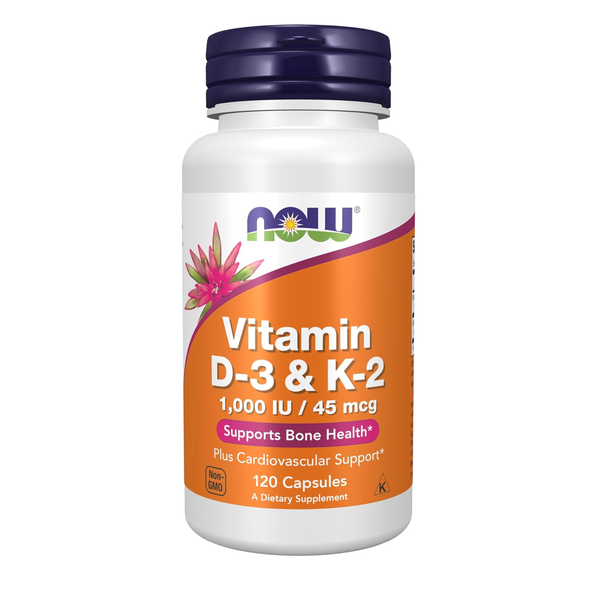 NOW Foods, Vitamin D-3 & K-2, 120 Capsules