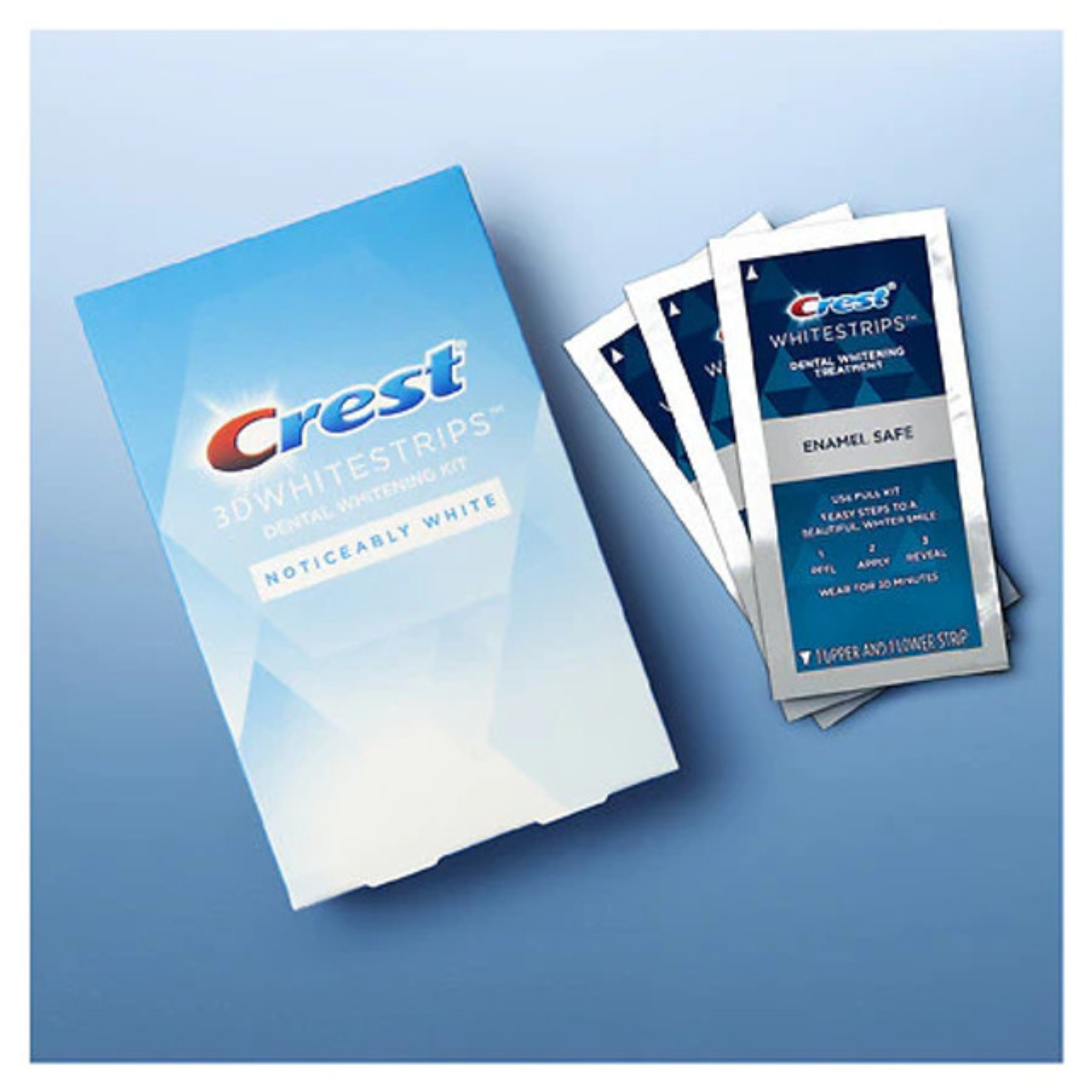 Crest, 3D Whitestrips, Dental Whitening Kit, Noticeably White, 20 Strips