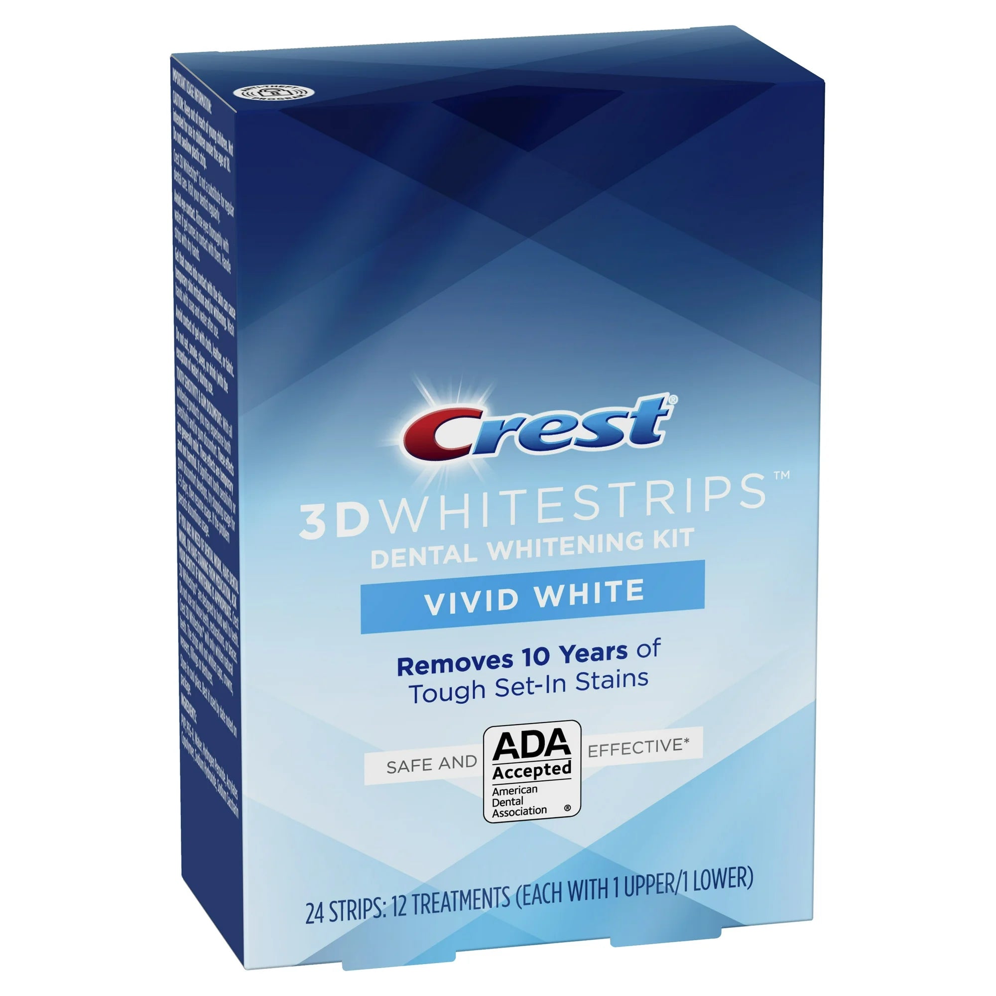 Crest 3D Whitestrips Vivid White Teeth Whitening Kit, 24 Strips