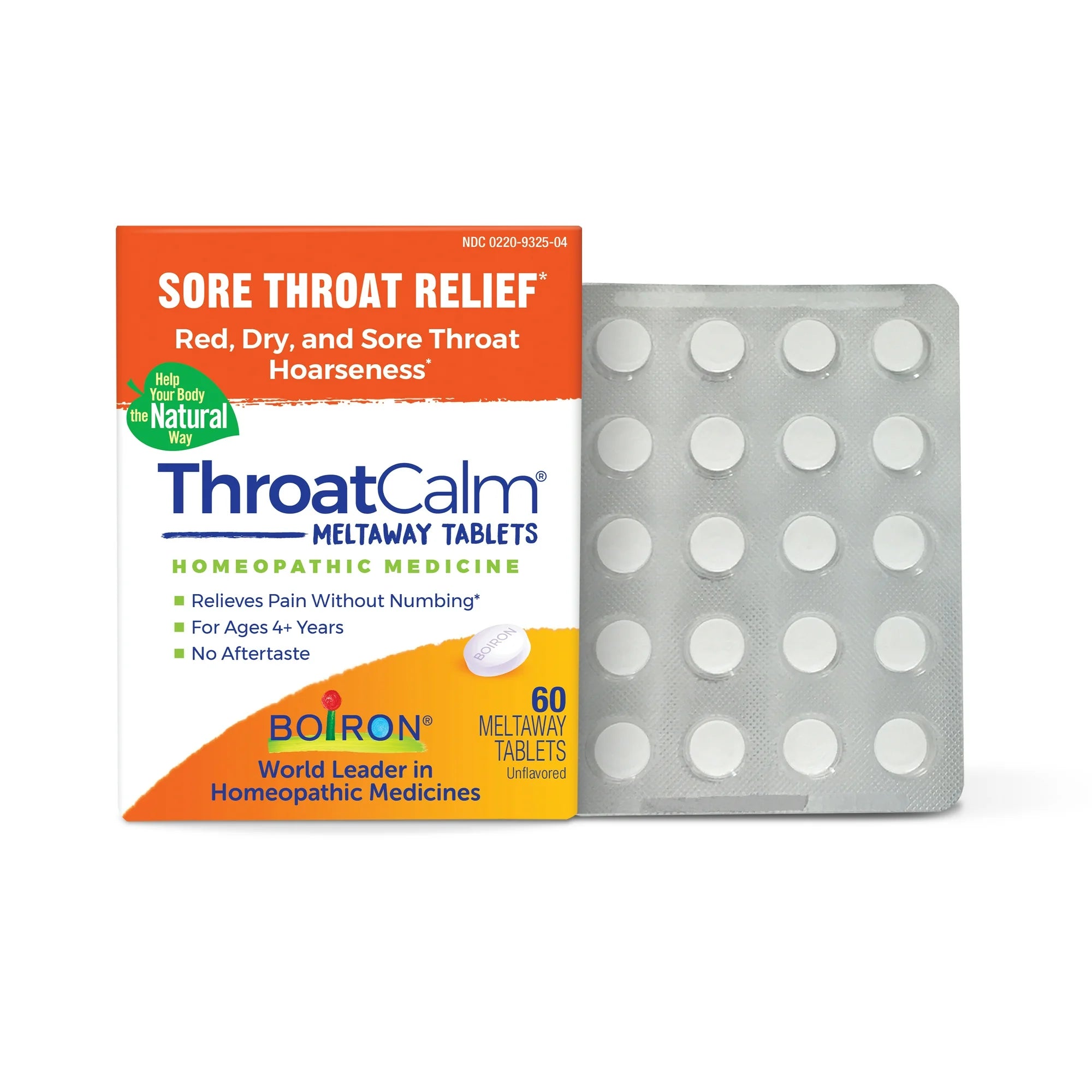 ThroatCalm by Boiron Homeopathic Medicine For Sore Throat Relief - 60 Tablet