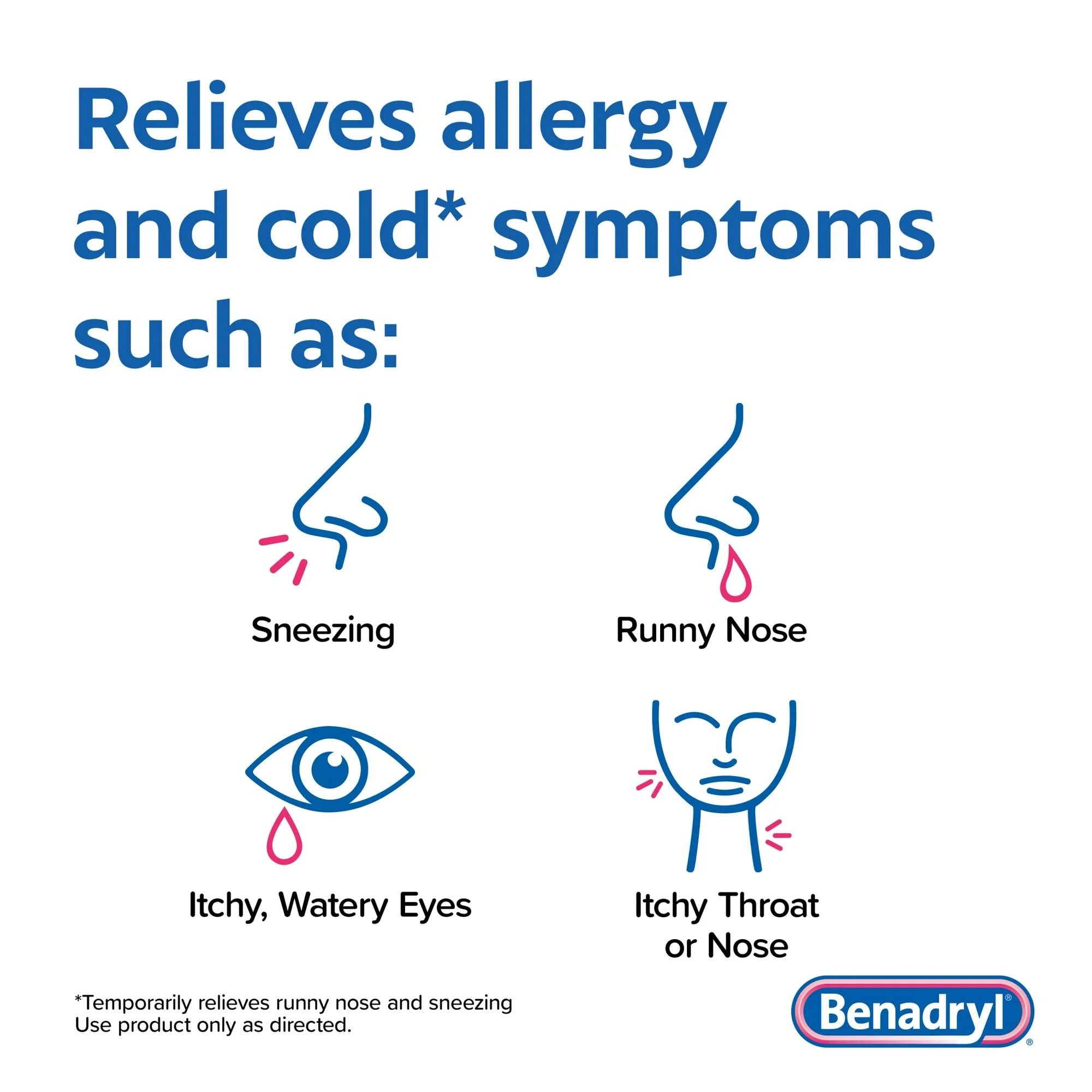Benadryl Ultratabs Antihistamine Cold & Allergy Relief Tablets, 24 Count