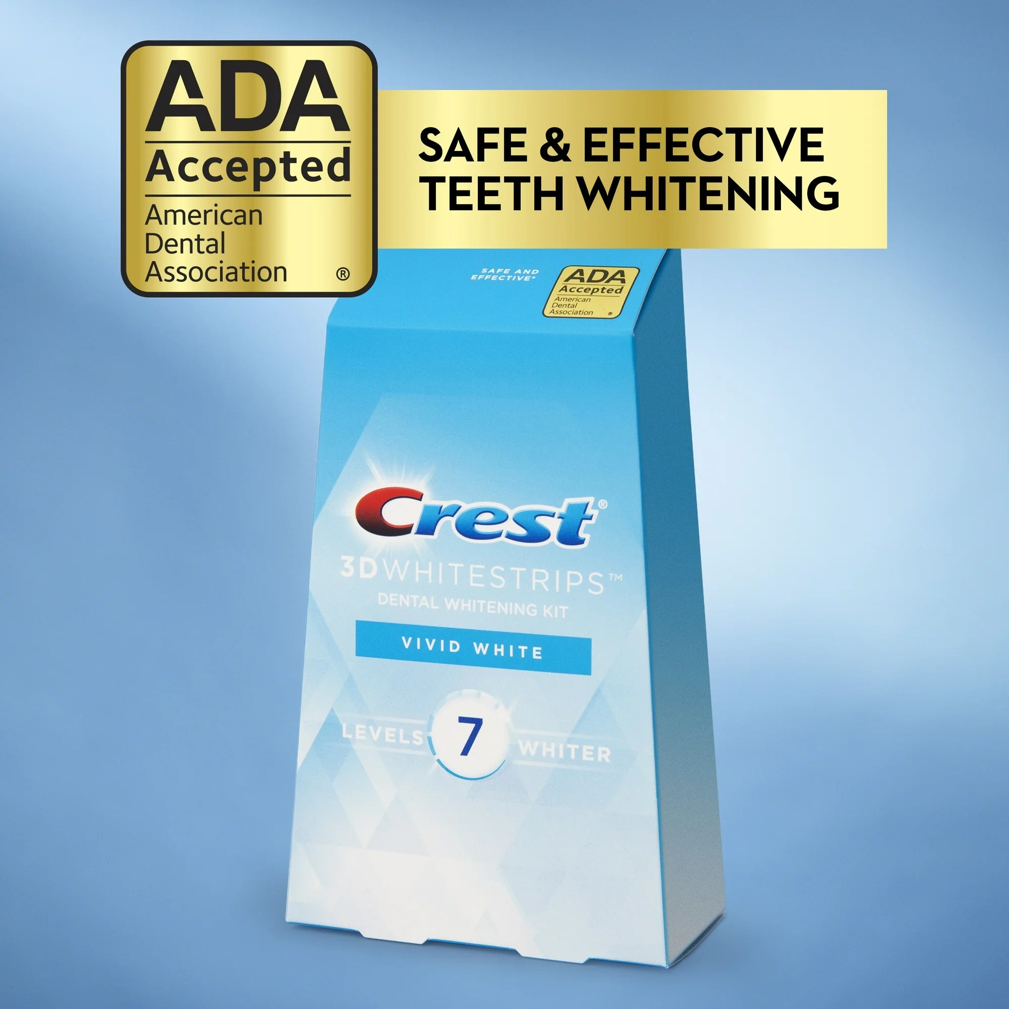 Crest 3D Whitestrips Vivid White Teeth Whitening Kit, 24 Strips
