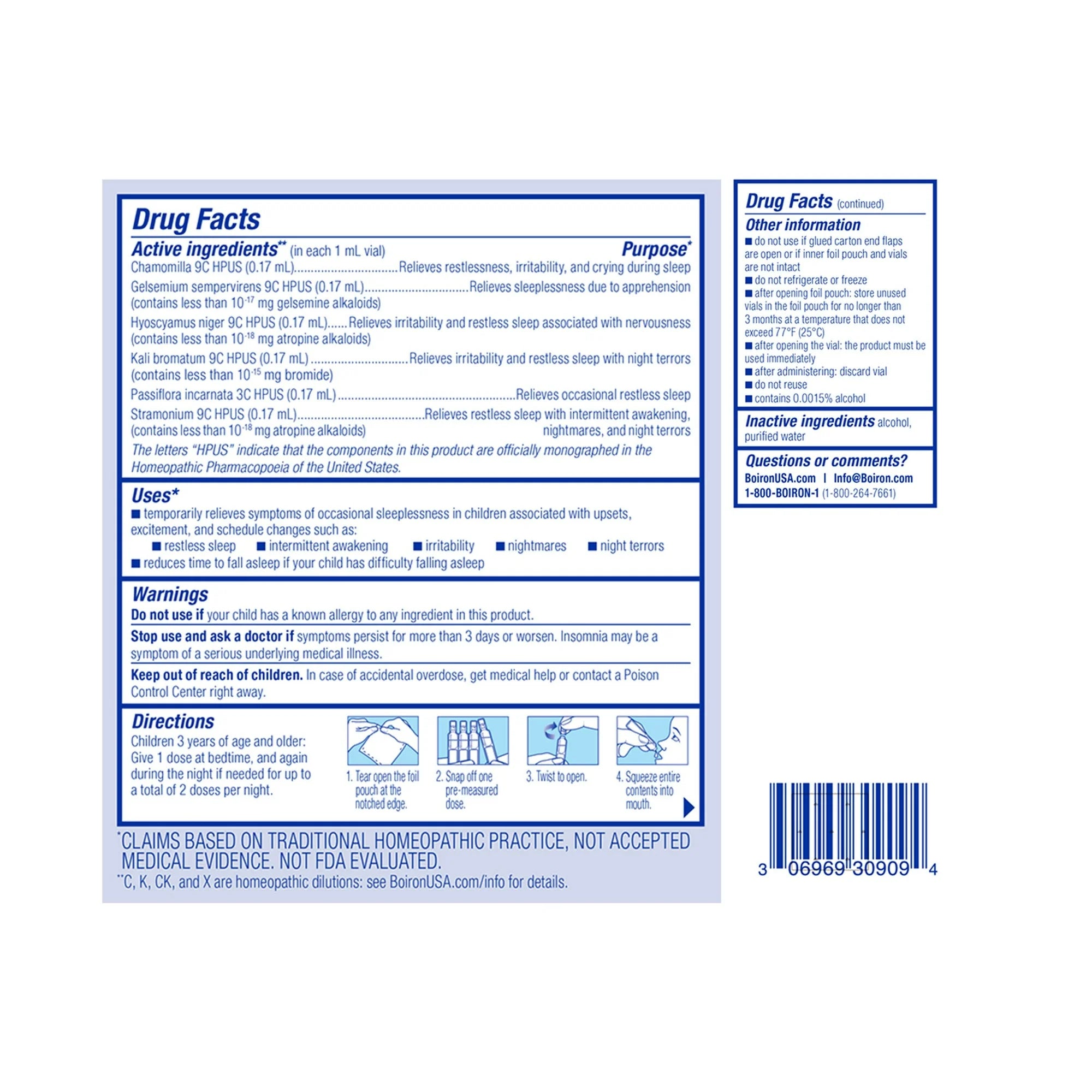 SleepCalm Kids by Boiron Homeopathic Medicine For Sleep Relief - 15 Liquid Doses Liquid