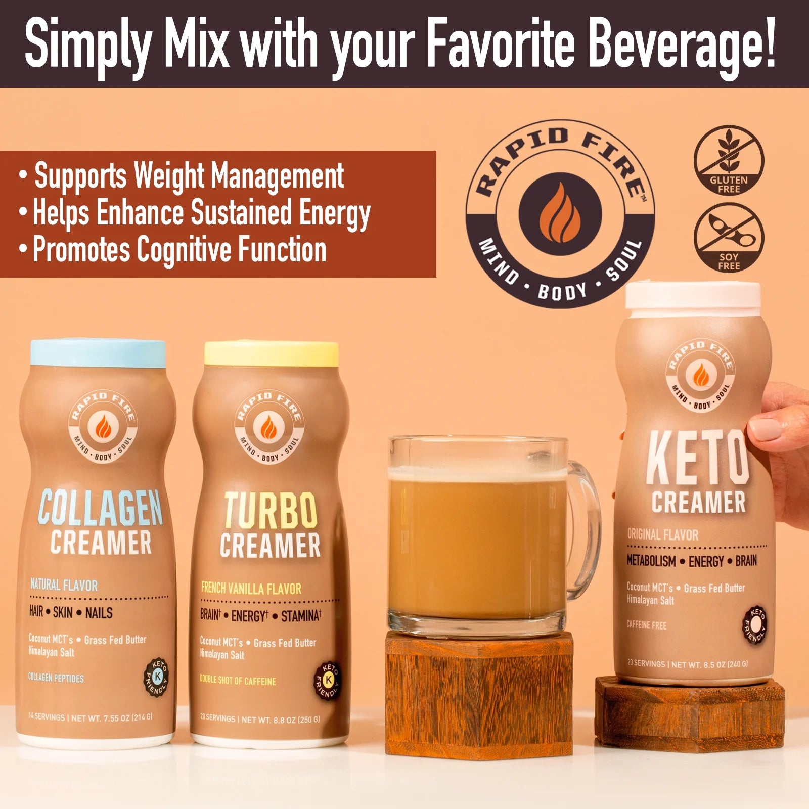 Rapid Fire Collagen Creamer for Hair, Skin and Nails, 7.55 oz