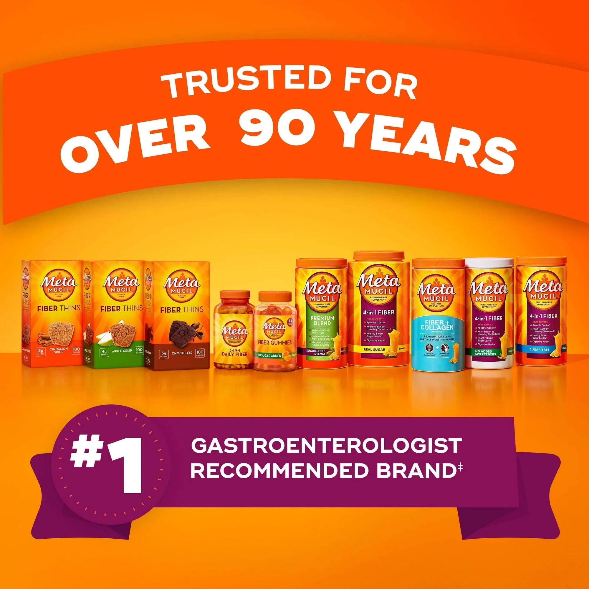 Metamucil Fiber Supplement, Psyllium Fiber Capsules for Adults Daily Digestive Health, 300 Count